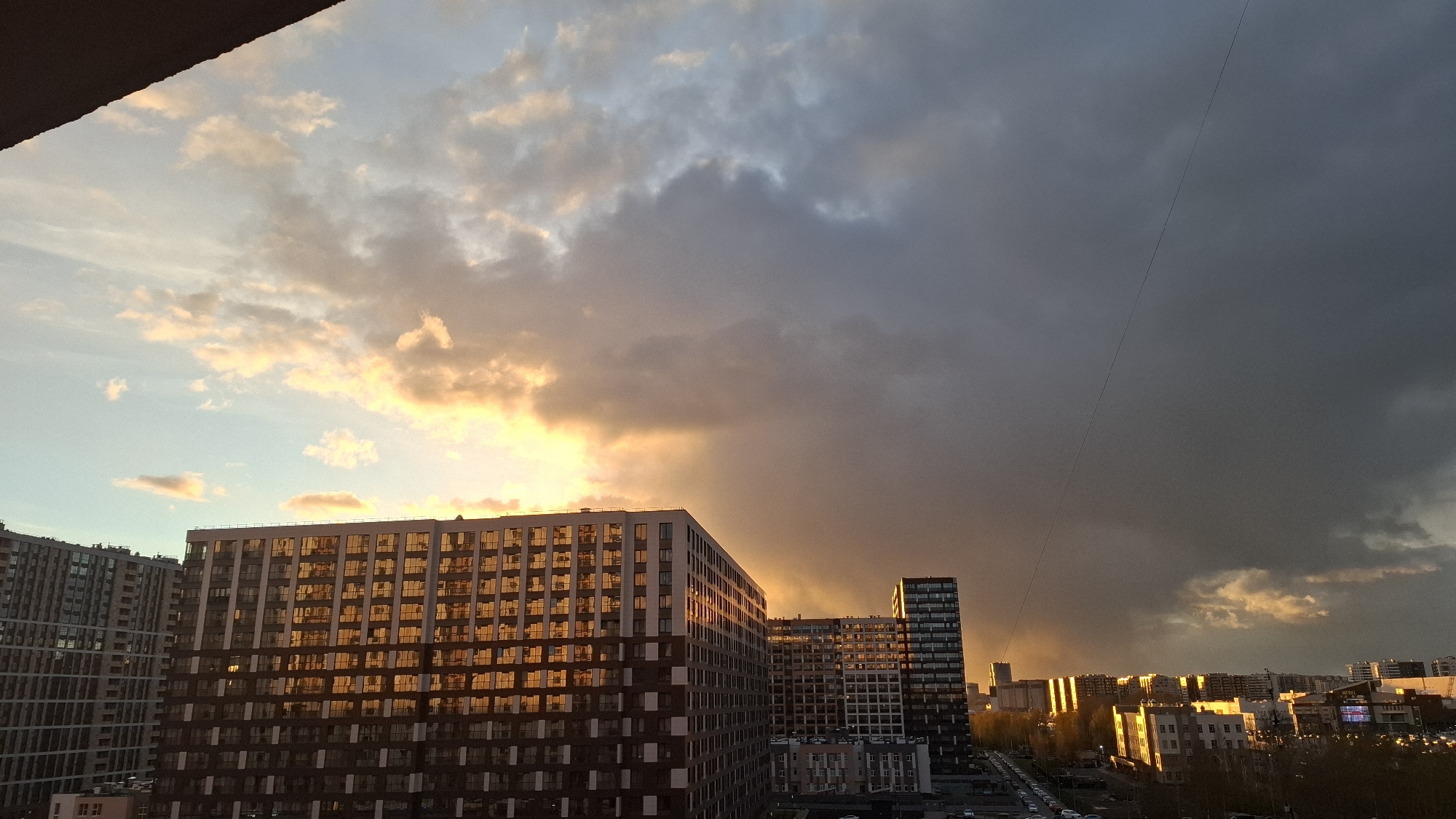 Dramatic golden hour lighting documented across Saint Petersburg skyline