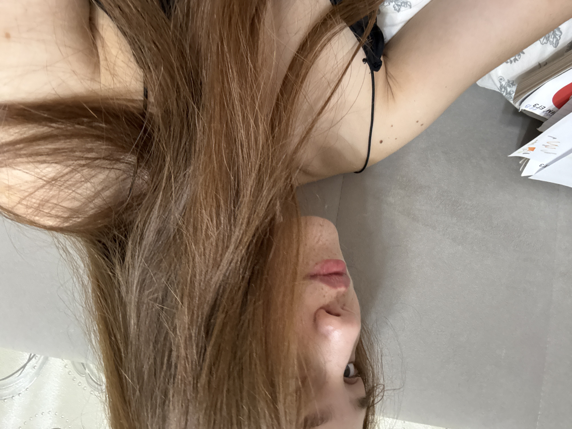 Woman takes selfie session at home in Naberezhnye Chelny