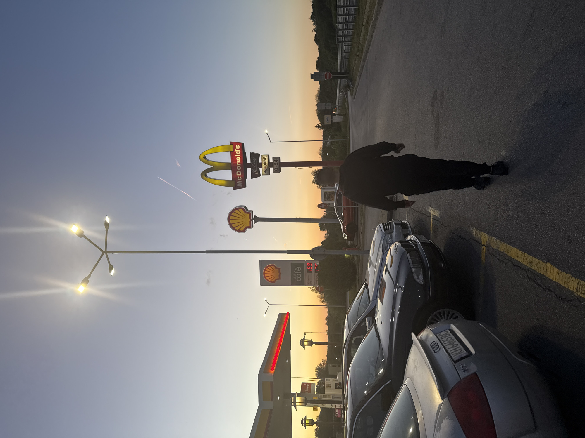 Evening pedestrian activity near commercial area in Studena, Bulgaria