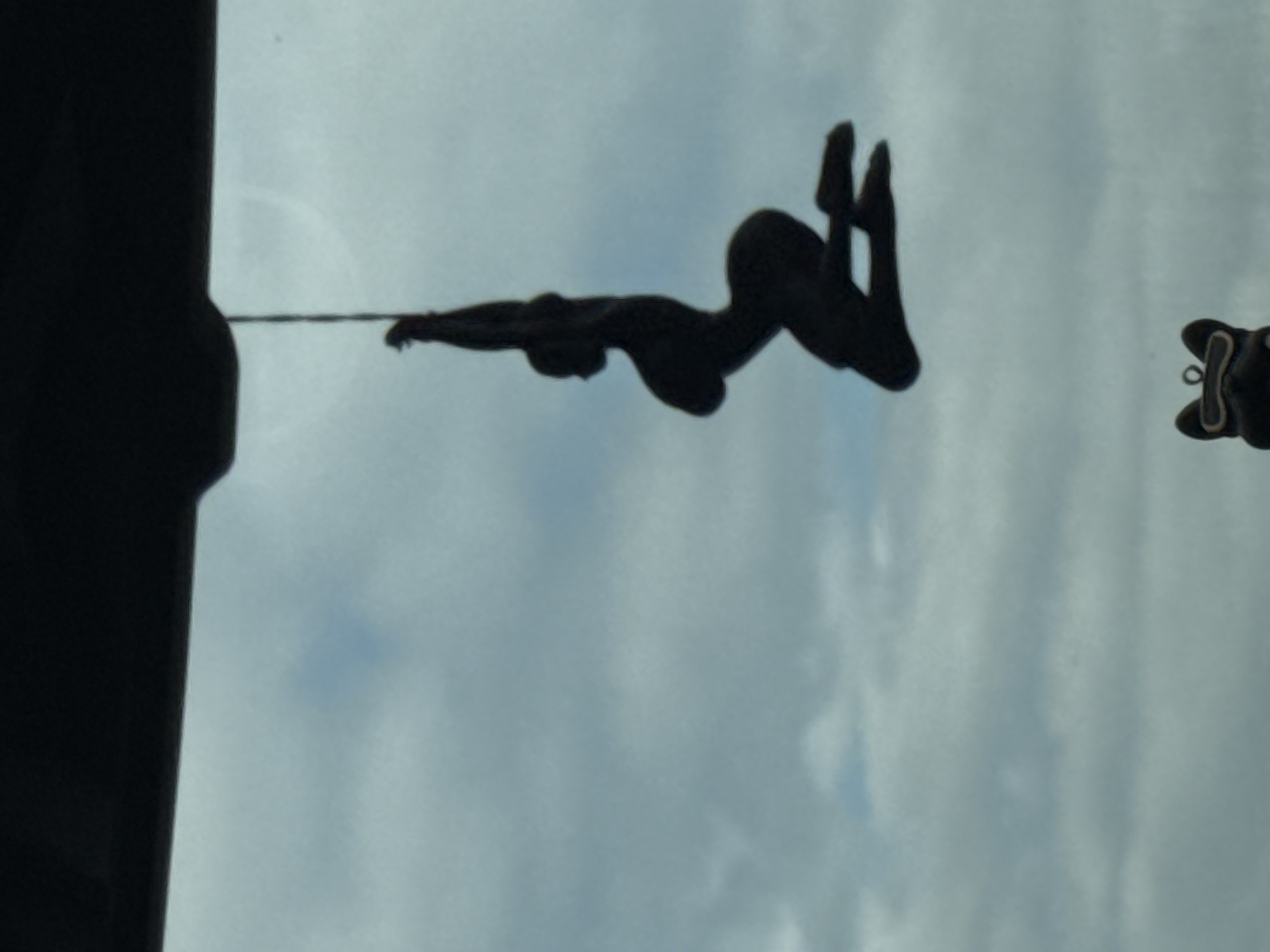Roadside stop and a suspended silhouette, rural Russia.