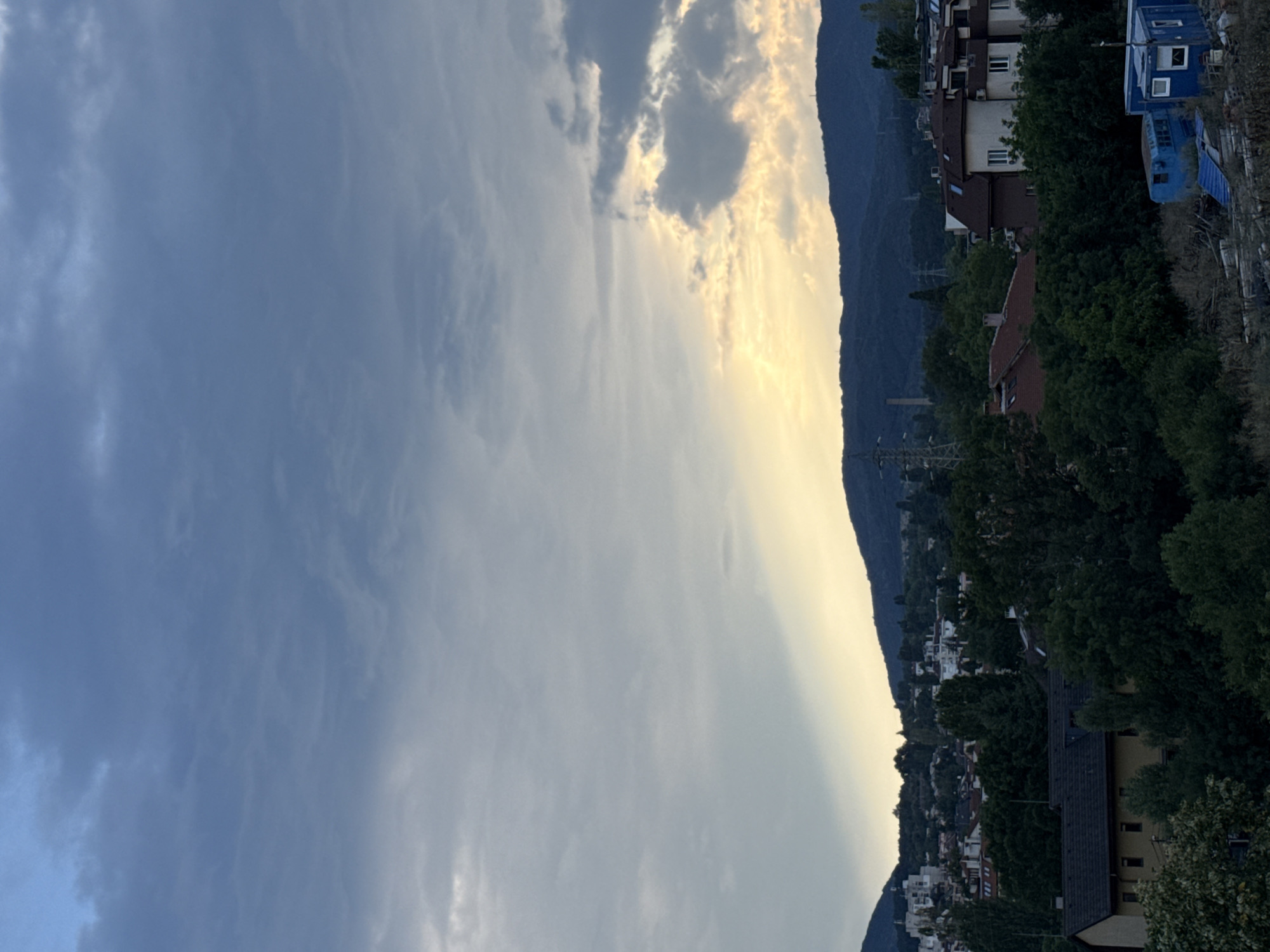 Sofia's hillside broadcast tower under a dramatic August sky