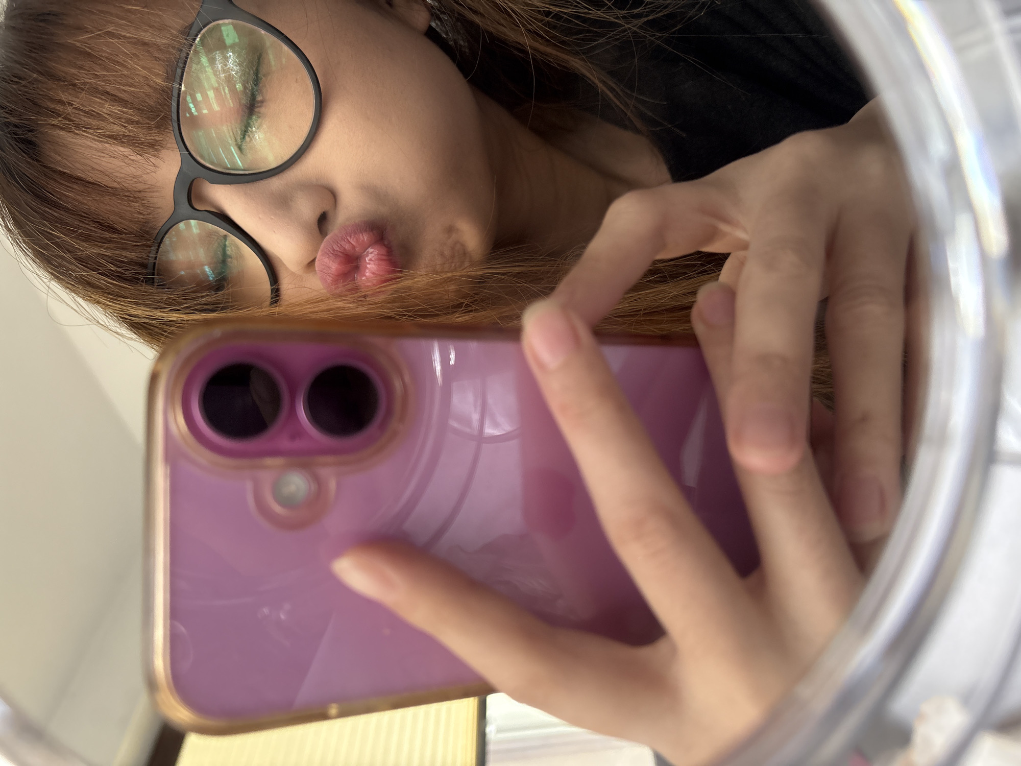 Person takes mirror selfie in Burgas, Bulgaria
