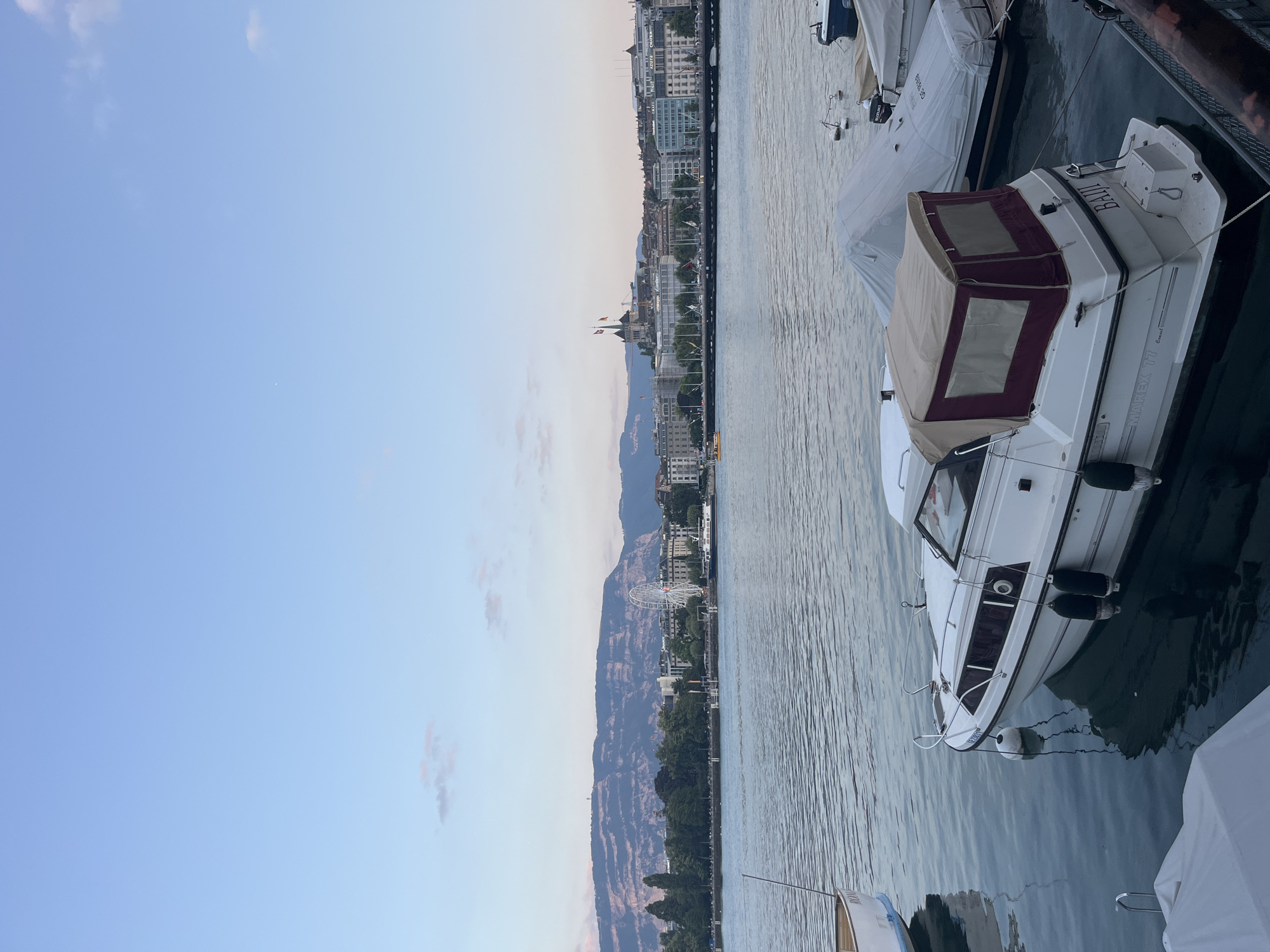 Geneva's lakefront promenade on a summer evening