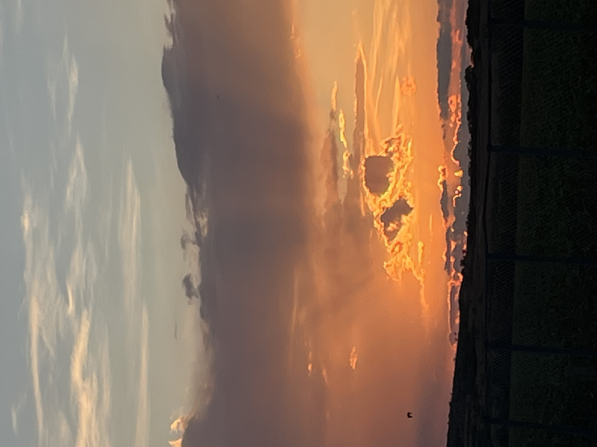 Layered sunset sky over rural Belozem, Bulgaria