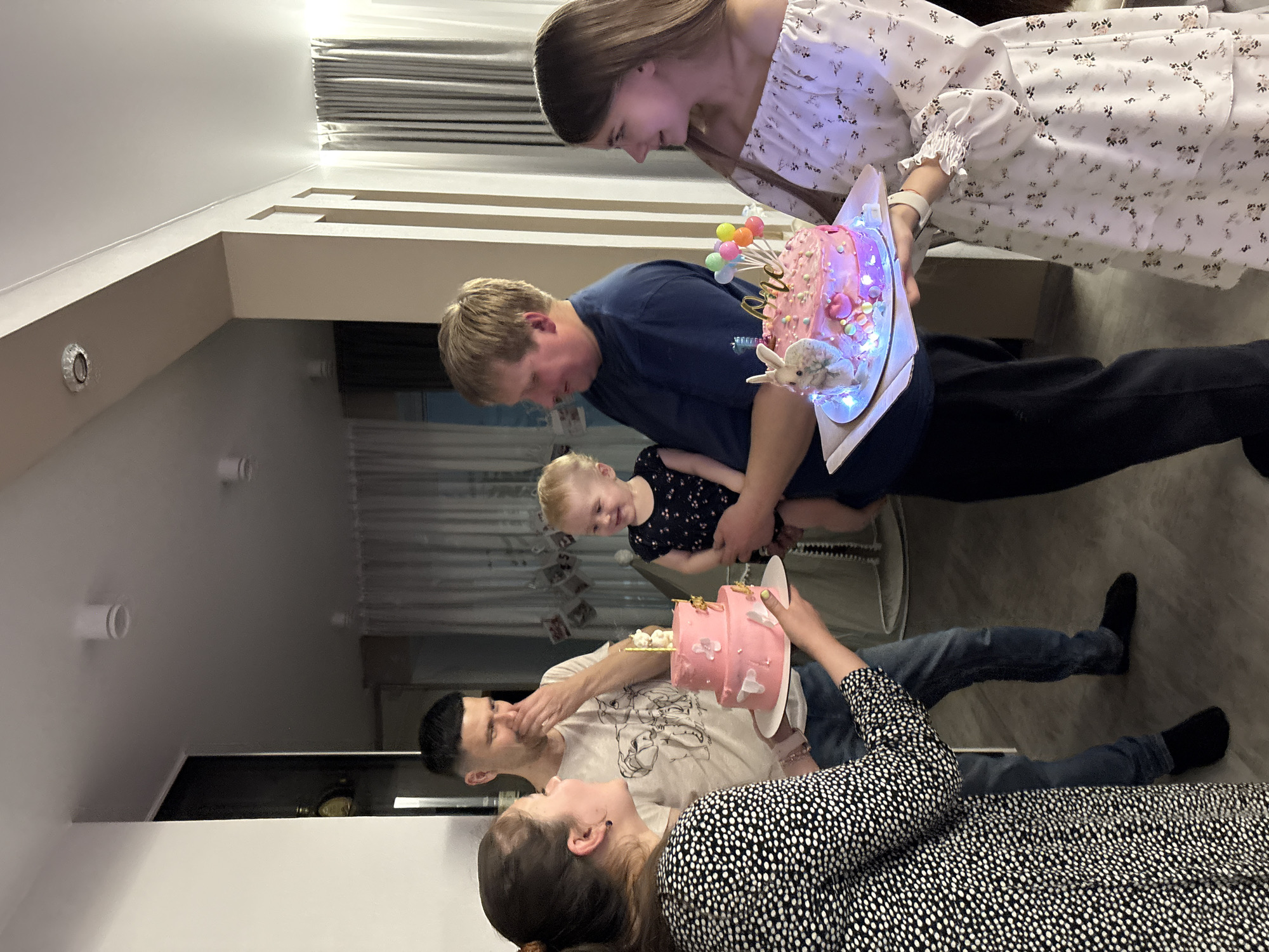 Birthday celebration with rabbit cake in Garevaya, Russia