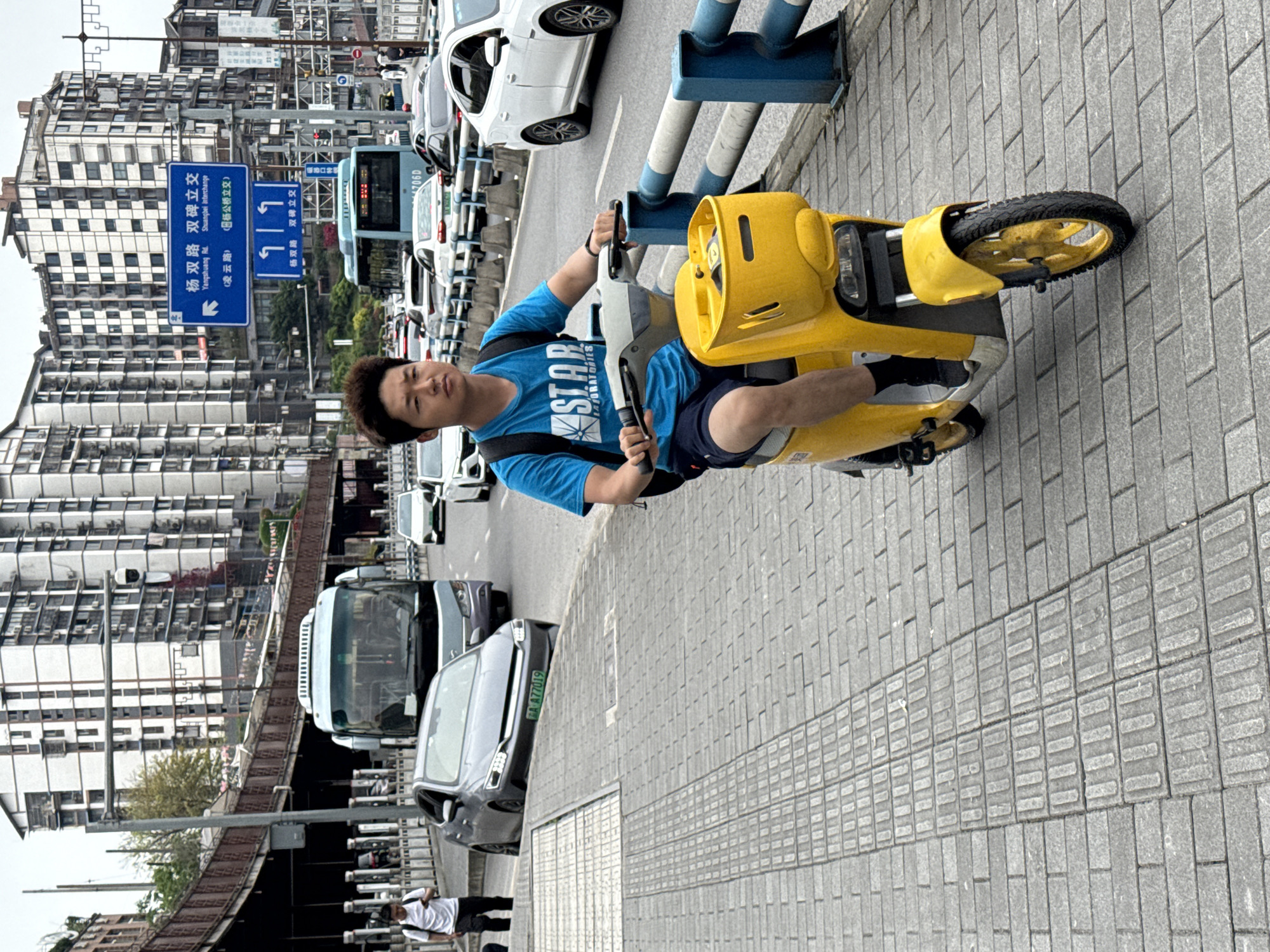 Morning scooter traffic observed in Shapingba District, China