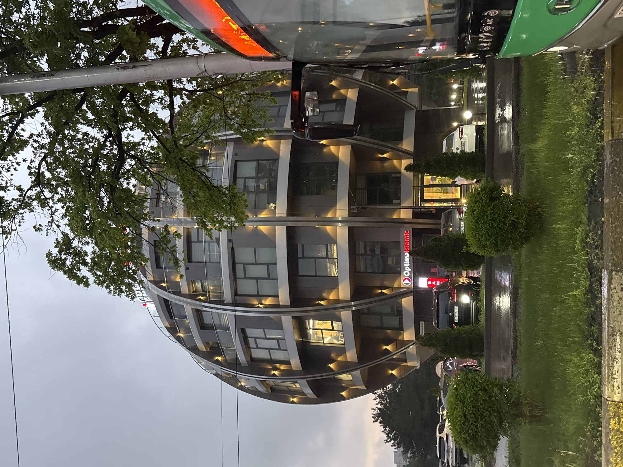 Post-rainfall street scene observed in Bishkek City