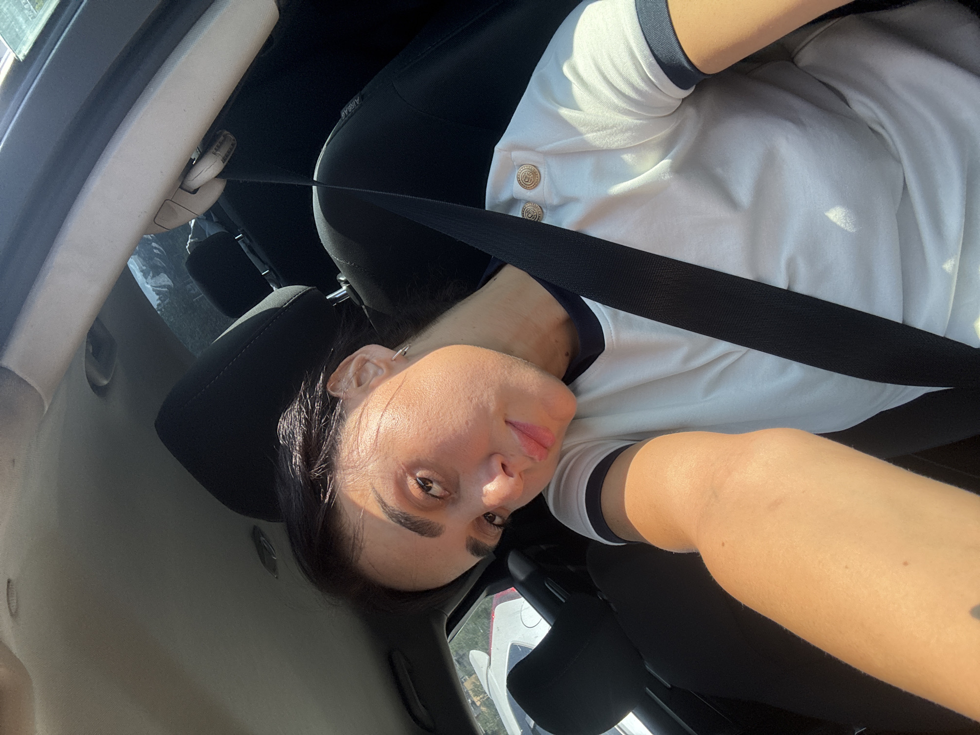 Car selfies from the driver's seat in Tbilisi