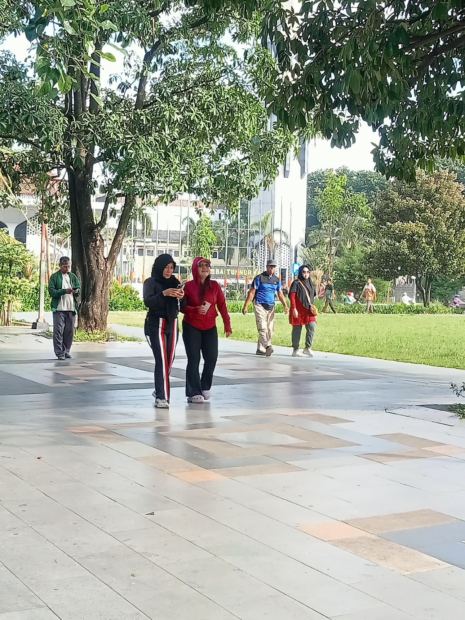 Morning life unfolds across public spaces in Pati, Indonesia
