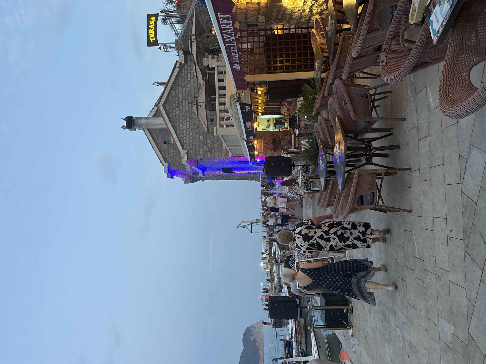 Evening wander through Petrovac's waterfront, cafés, and old town