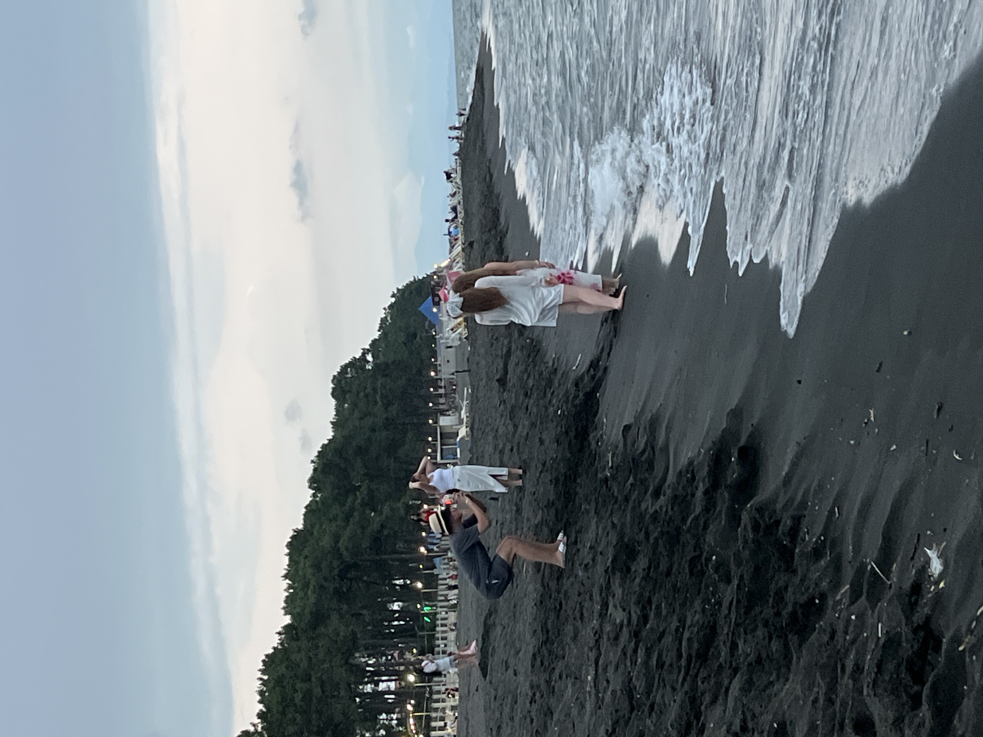 Late afternoon at Ureki's black sand beach on the Black Sea