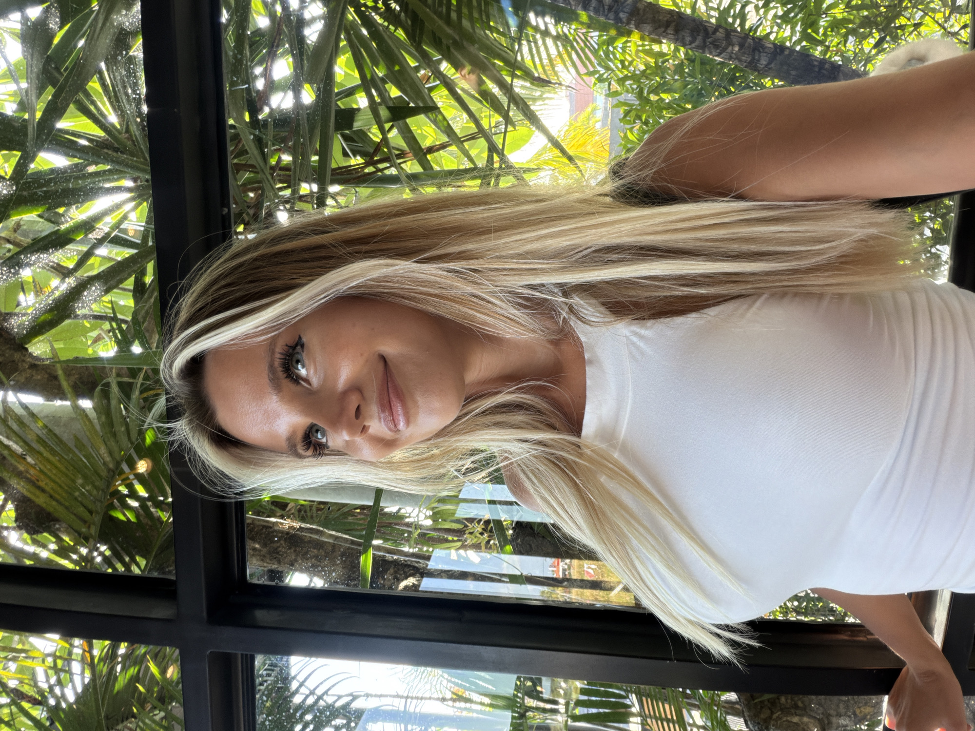 Portrait session in North Kuta with tropical greenery backdrop
