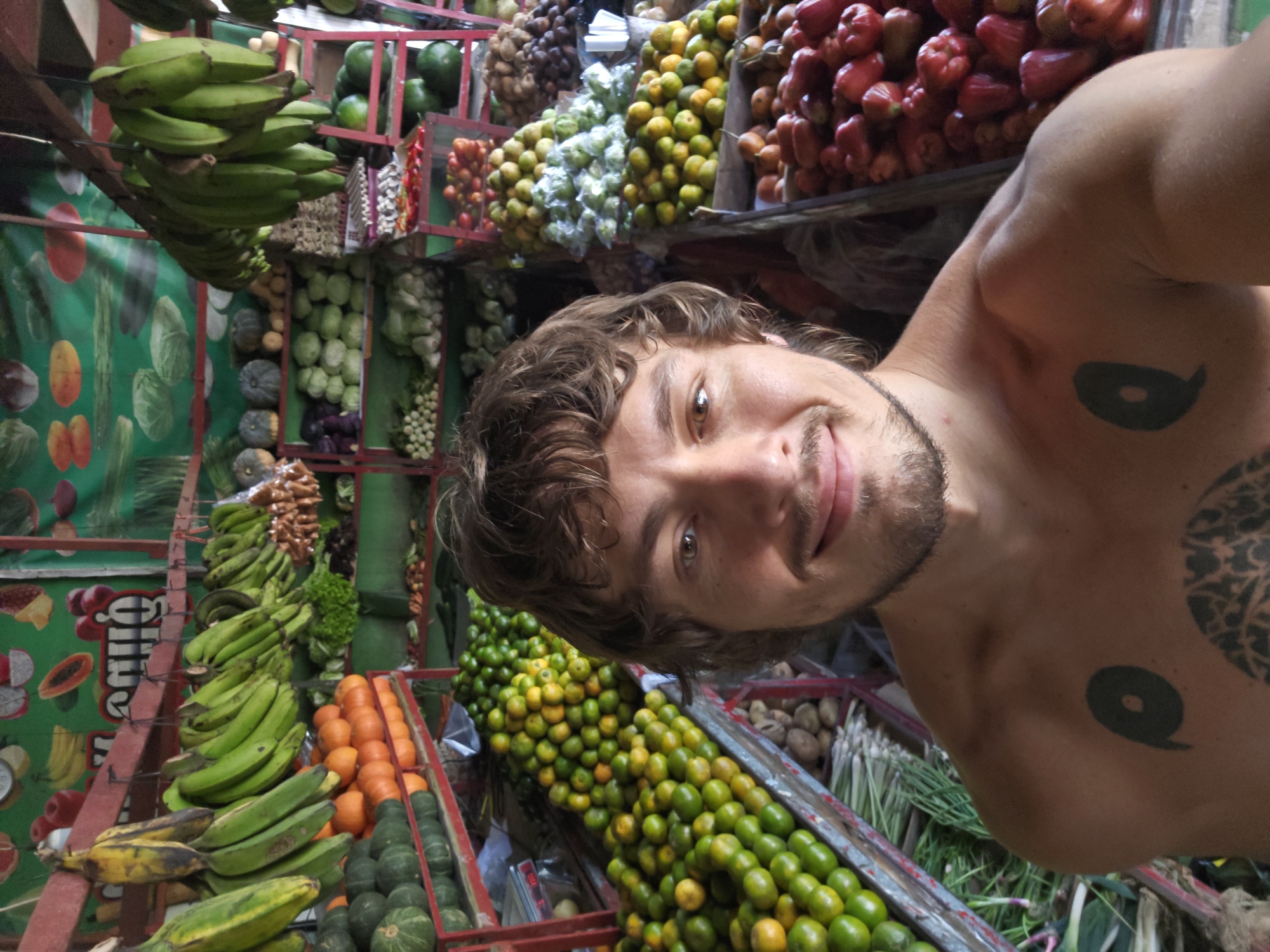 Early morning fruit shopping at Bali roadside stand