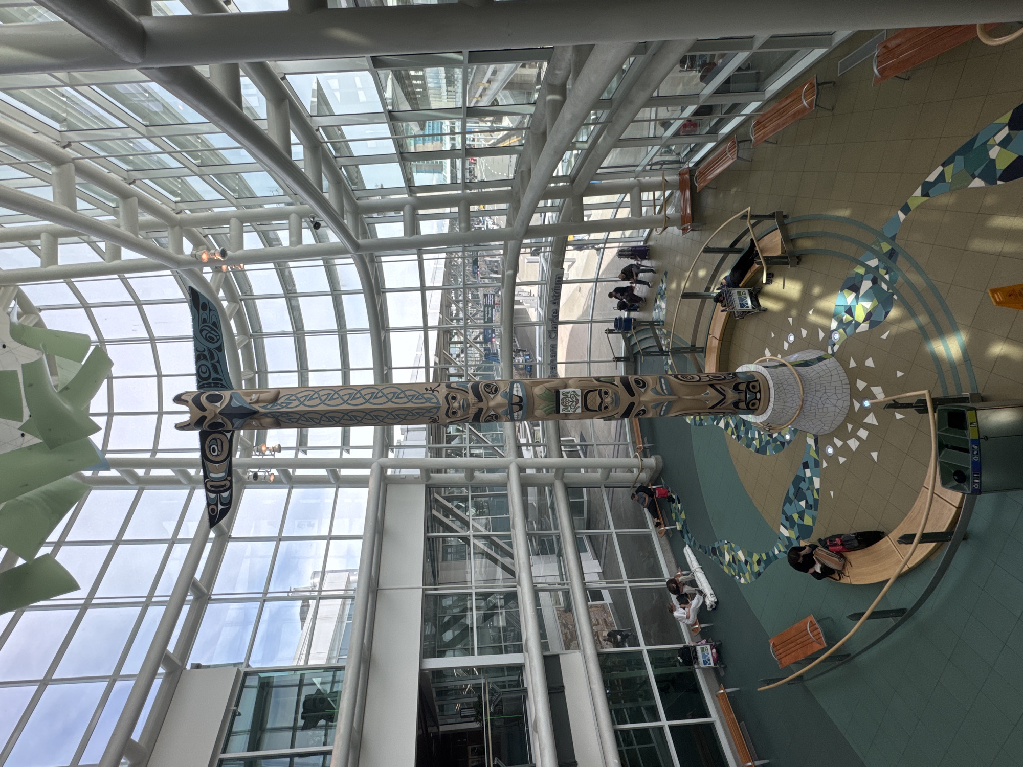Evening documentation of Vancouver International Airport interior and exterior views