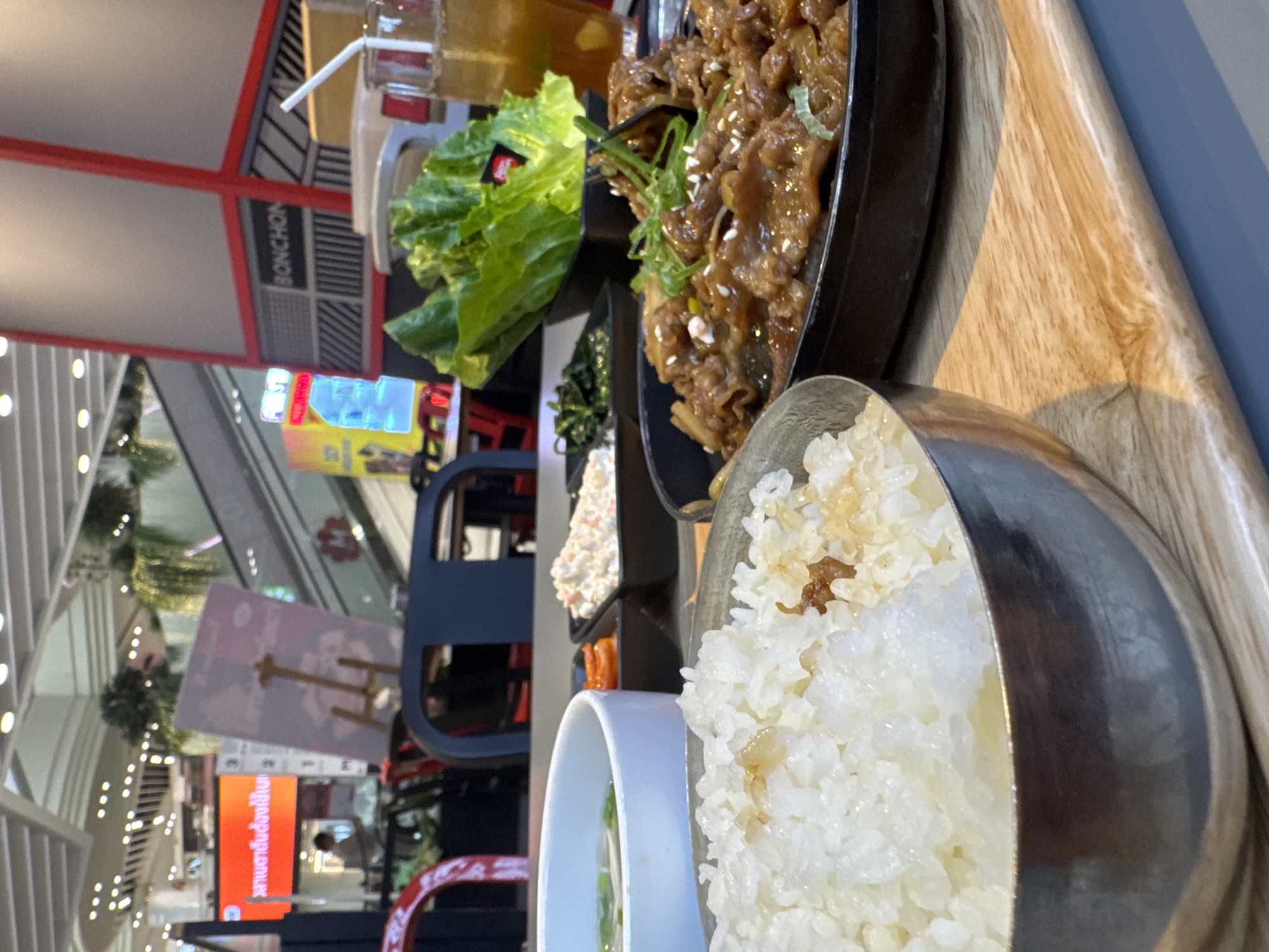 Korean restaurant meal documented at Bangkok shopping mall Bonchon
