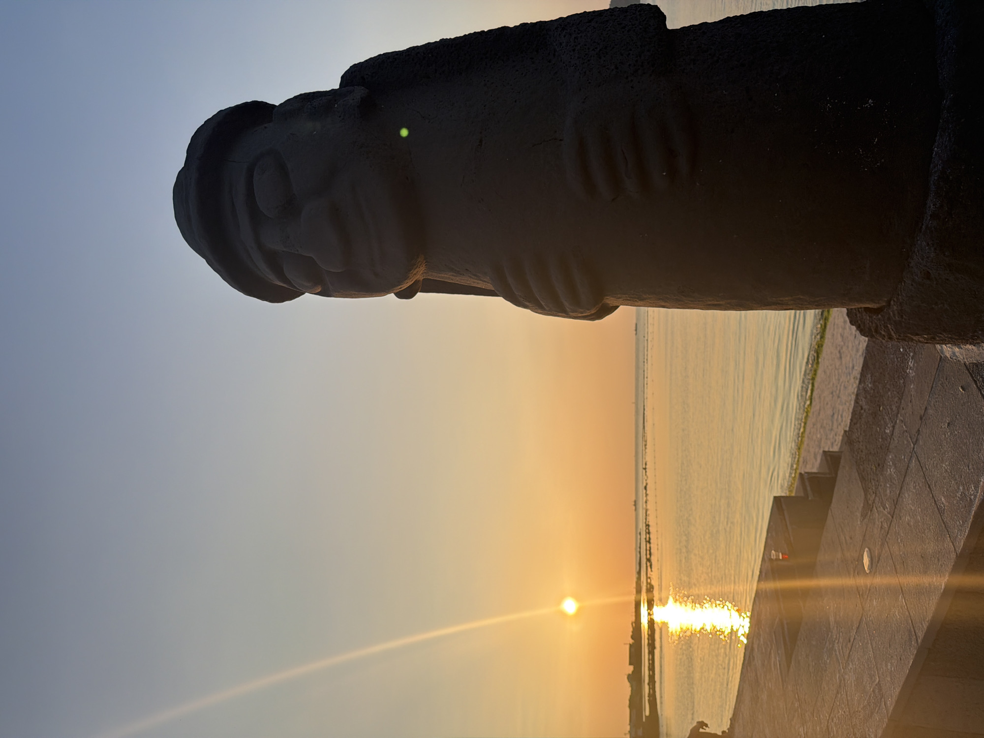 Jeju sunset and yoga on a coastal summer evening