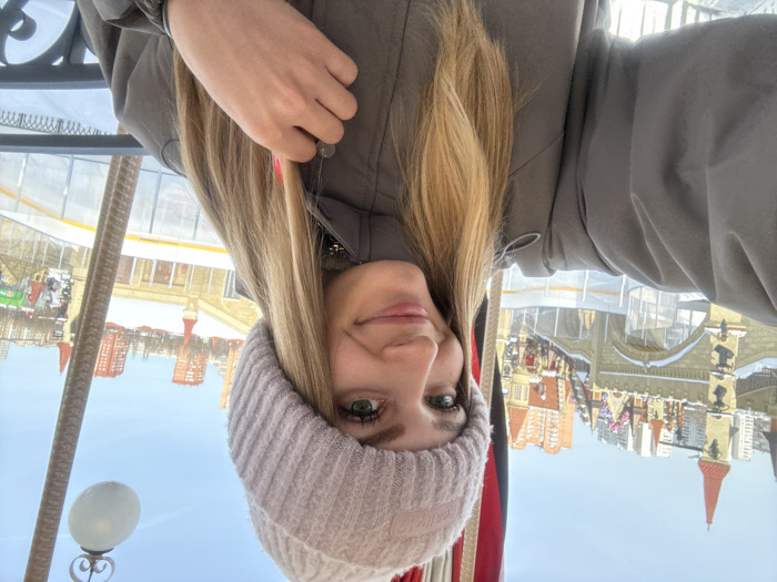 Woman documents winter carnival outing in Reutov, Russia