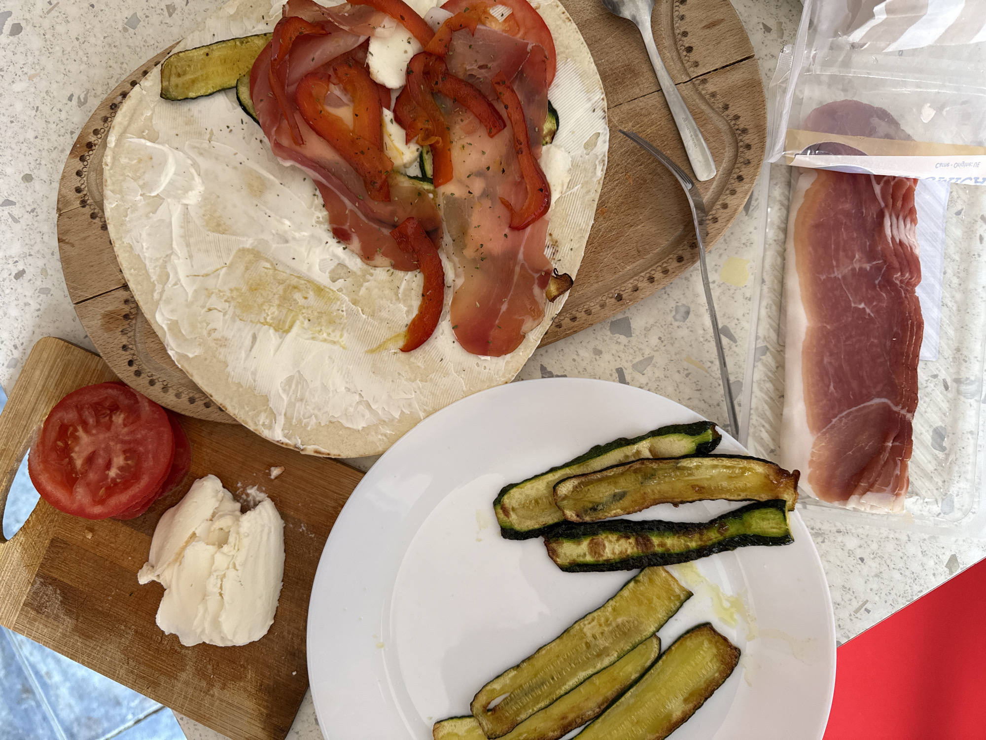 Milan resident documents leisurely Sunday morning food and courtyard scenes