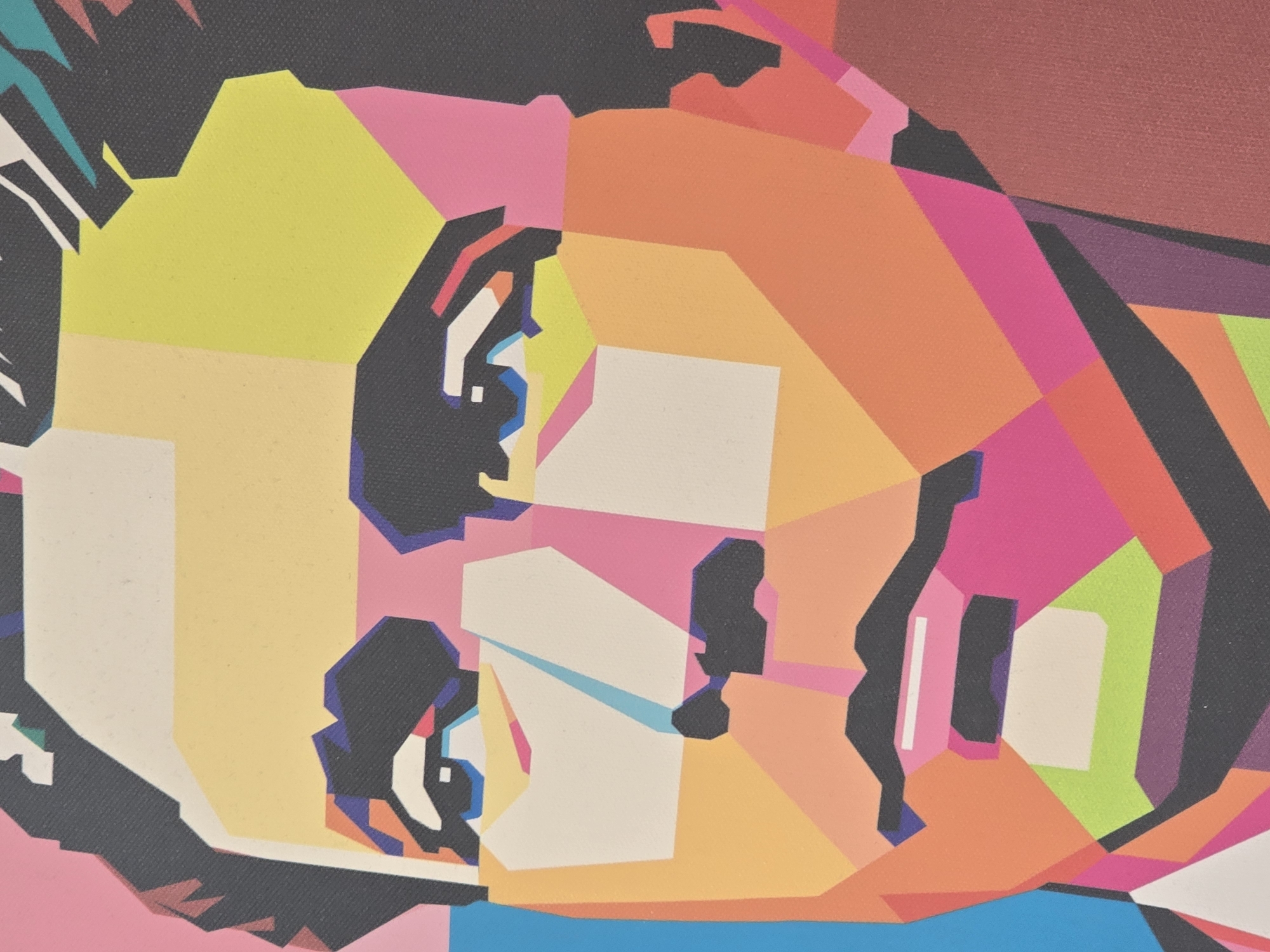 Geometric pop-art portrait observed at location 666