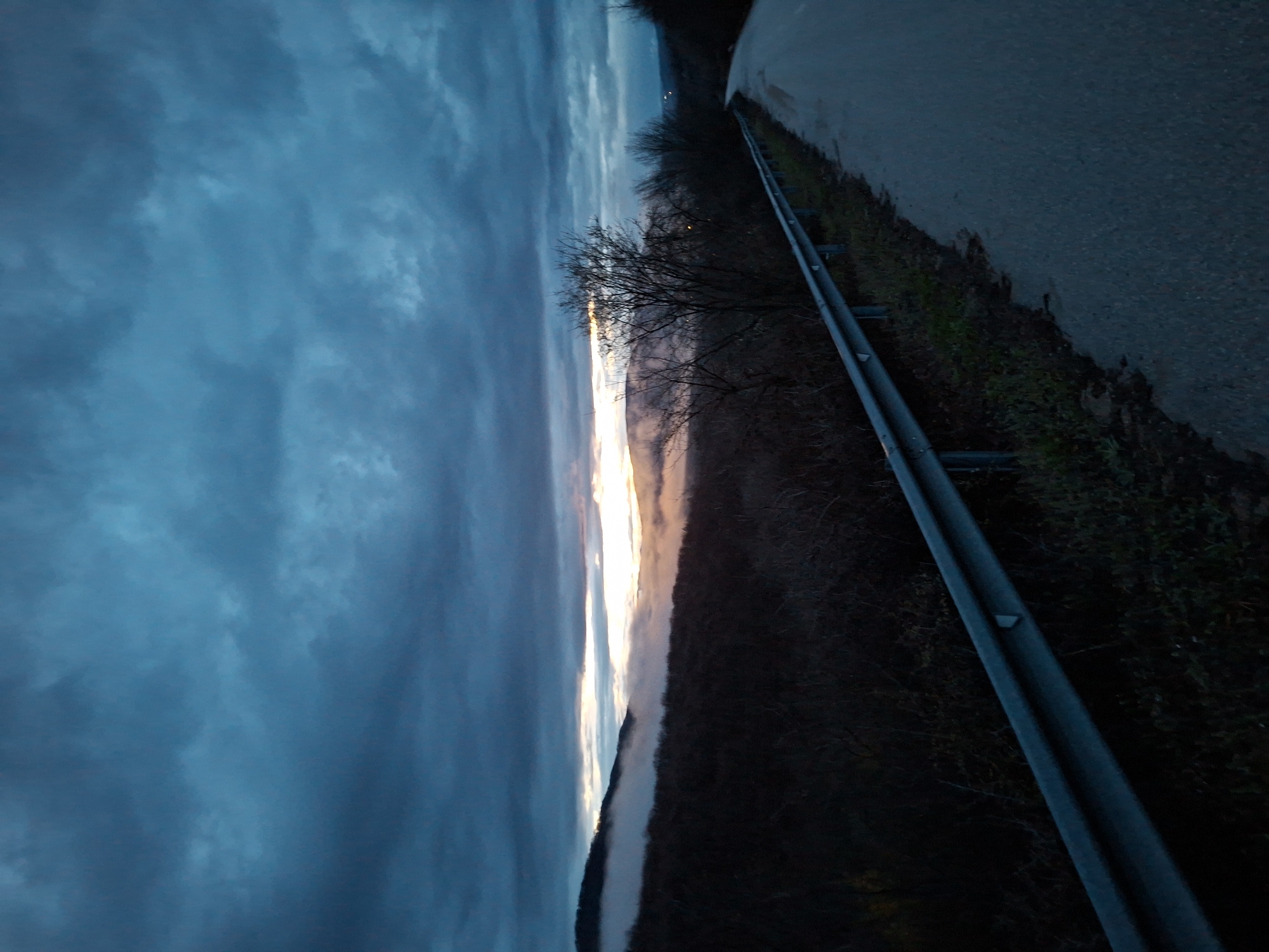 Dusk landscape captured from roadside in Balgarene, Bulgaria
