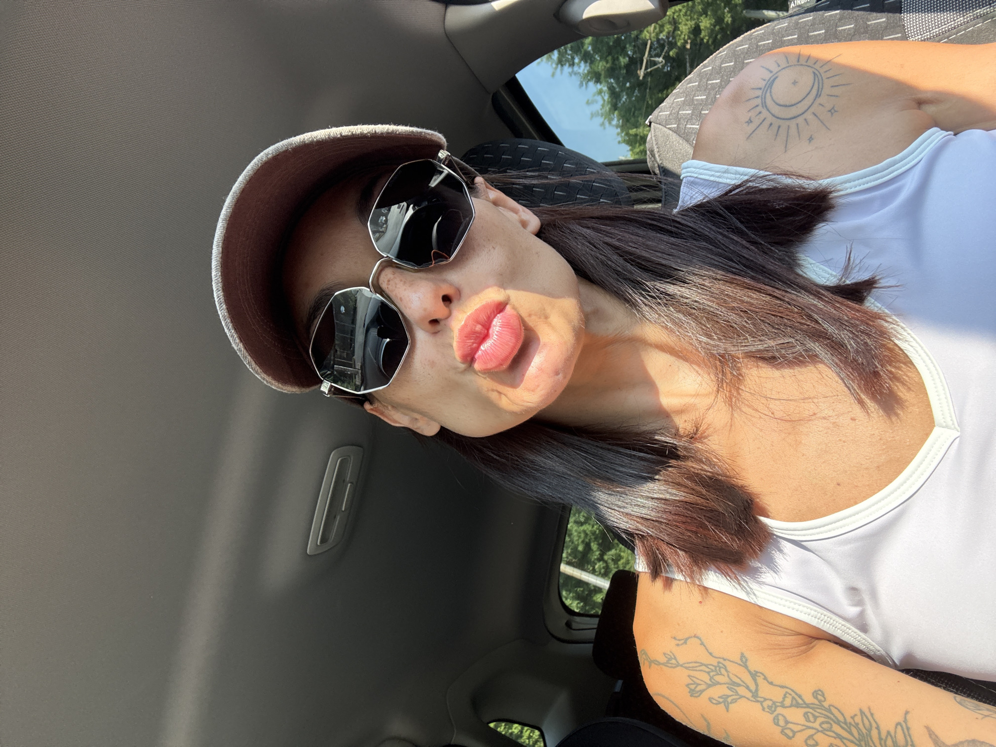 Car selfie moment in Pleven, Bulgaria
