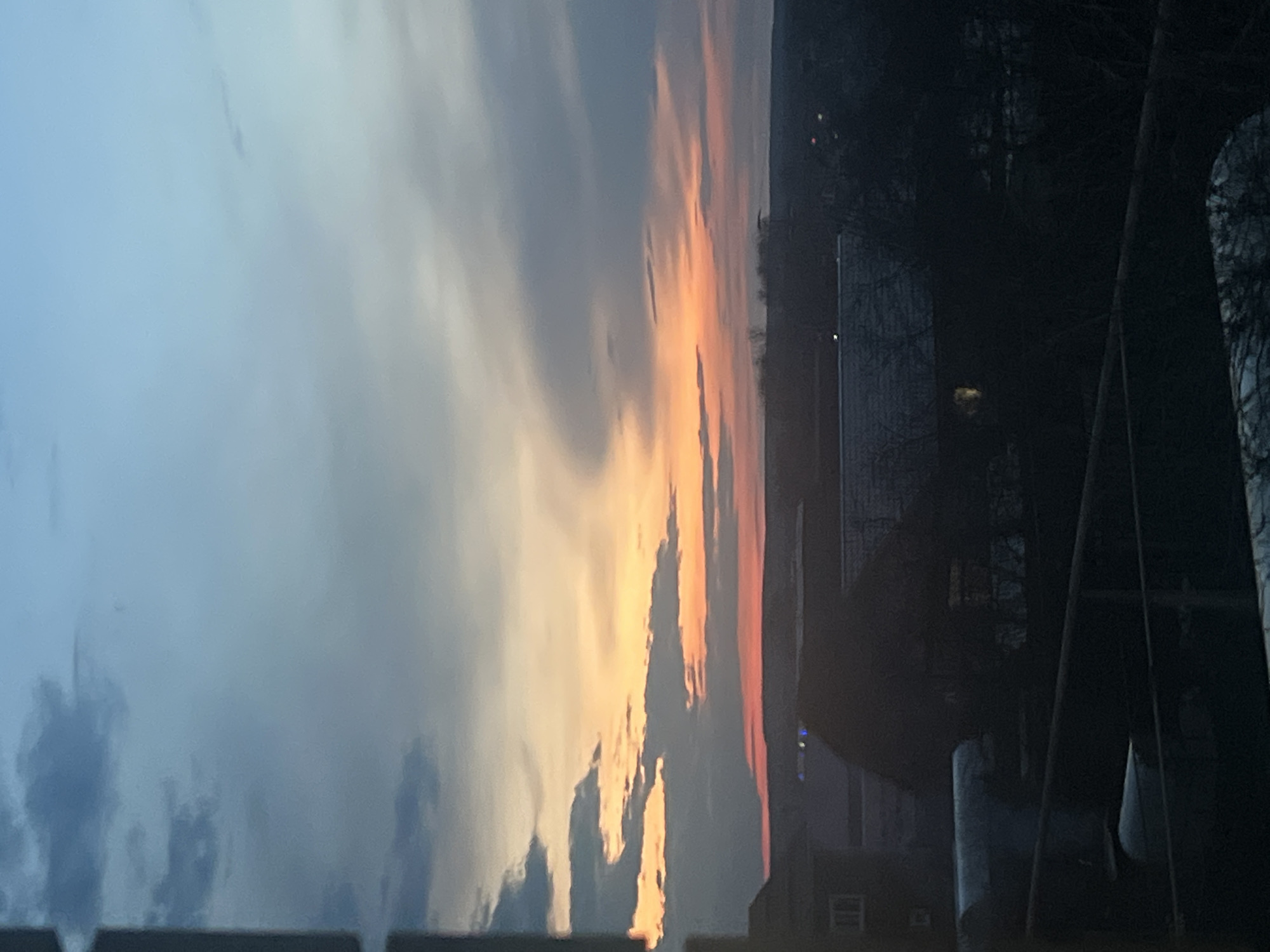 Sunset observed across Votkinsk, Russia industrial landscape