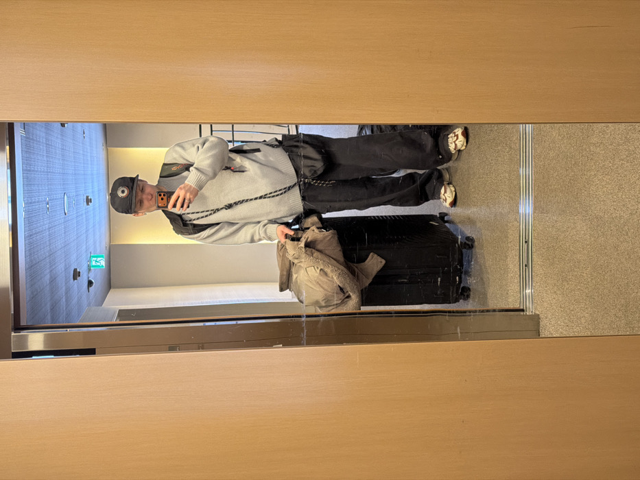 Early morning hotel stay documented in snowy Kutchan