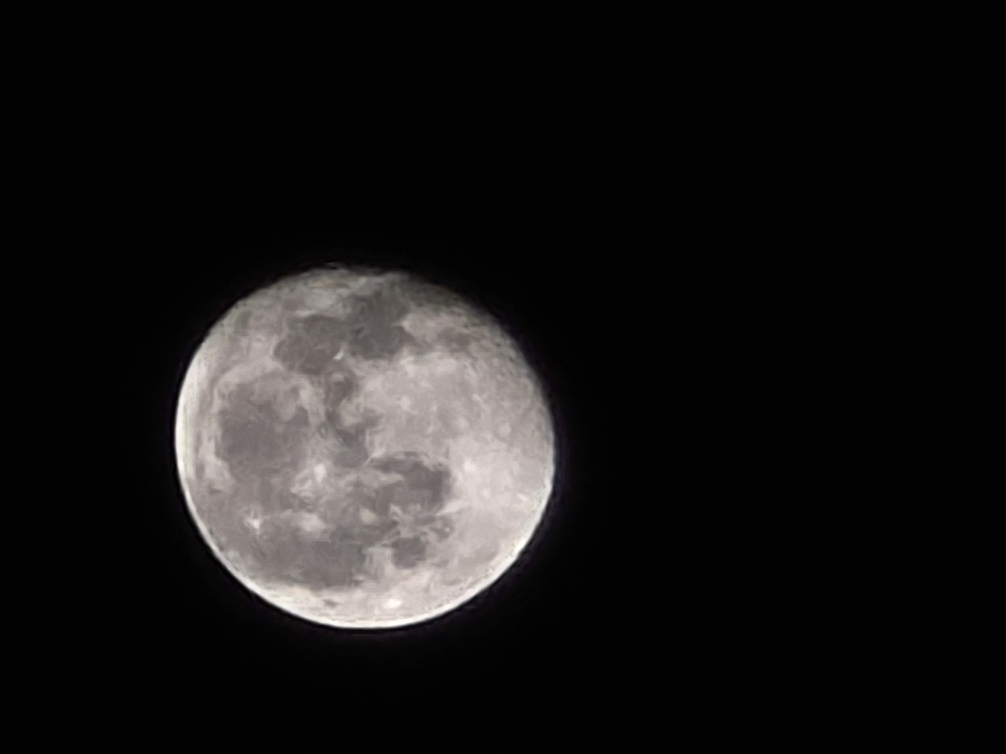 Full moon photographed in detail over Palma de Mallorca