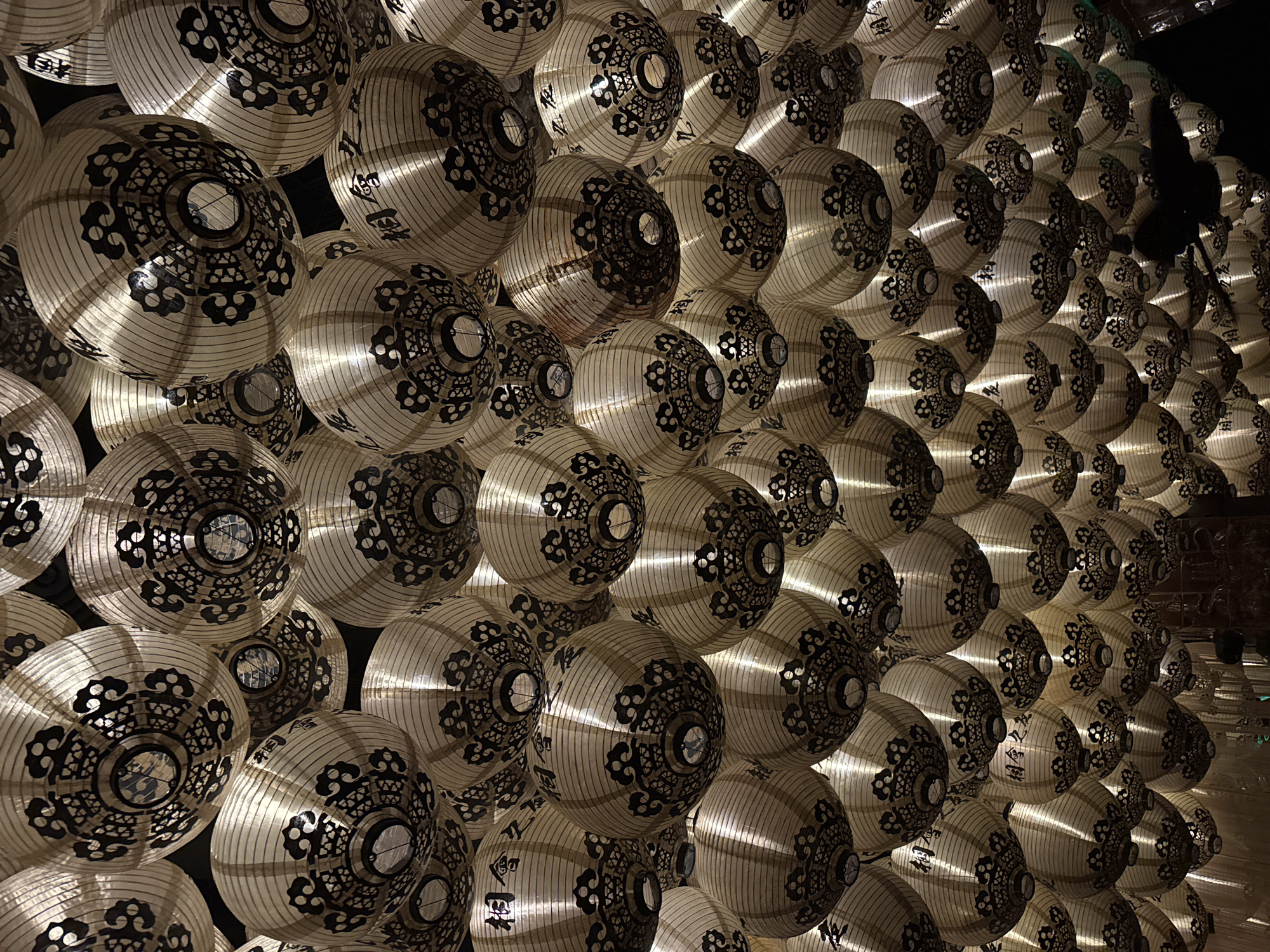 Illuminated decorative paper lanterns observed in Los Angeles
