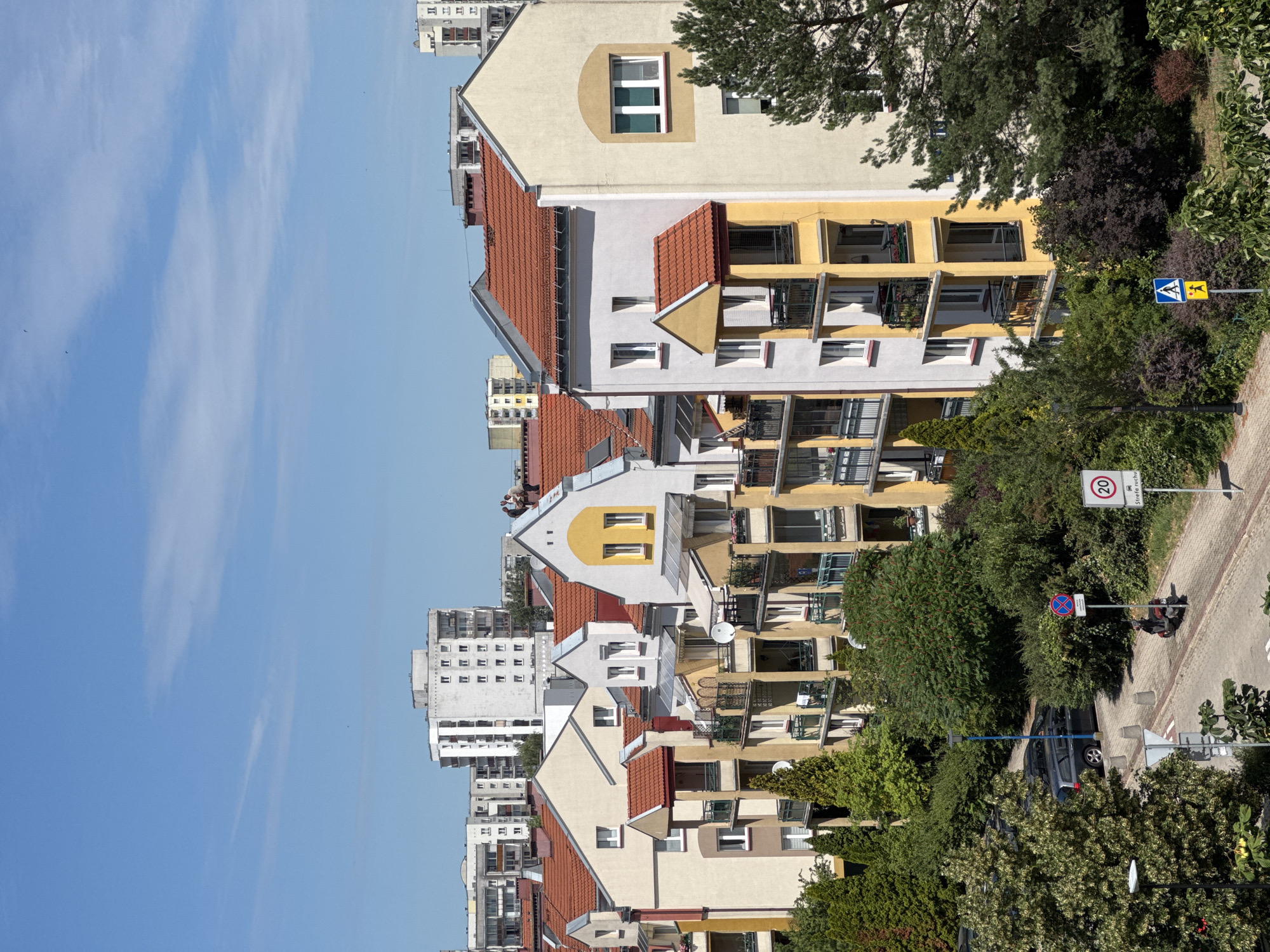 Rooftop moment above a Warsaw residential block