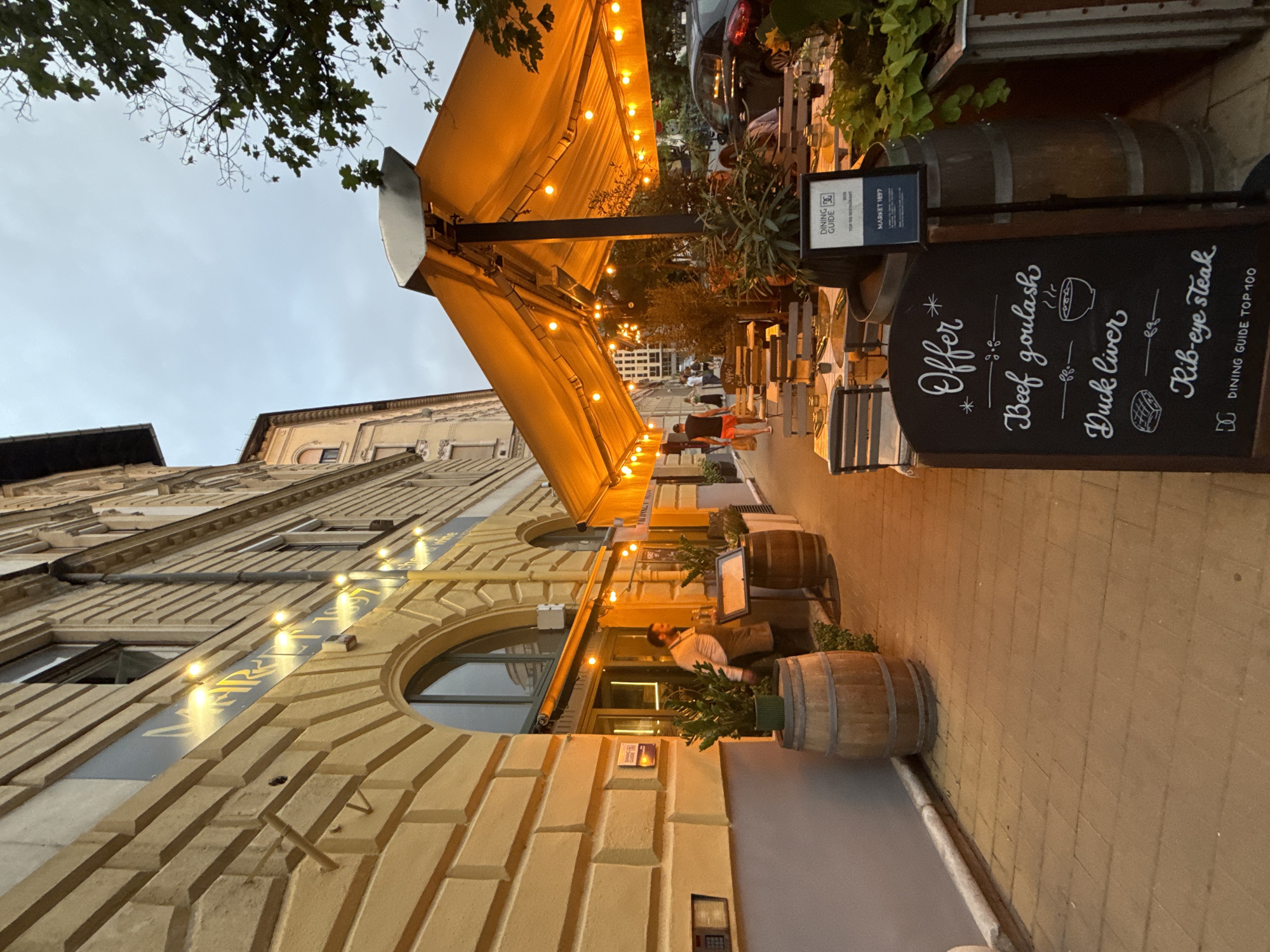 Budapest's Great Market Hall area on a summer evening