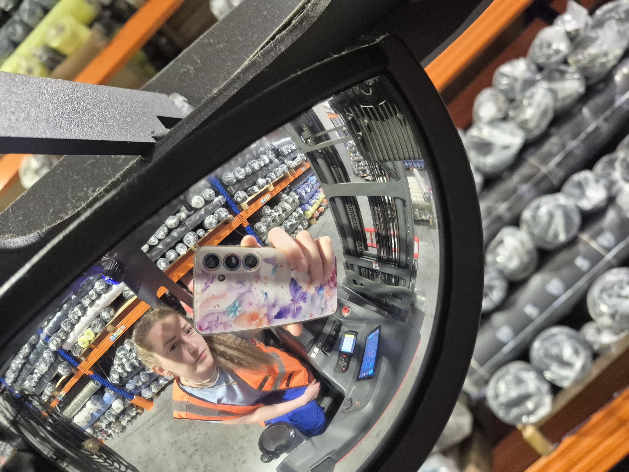 Warehouse worker documents a shift at a Chaikovsky fabric facility