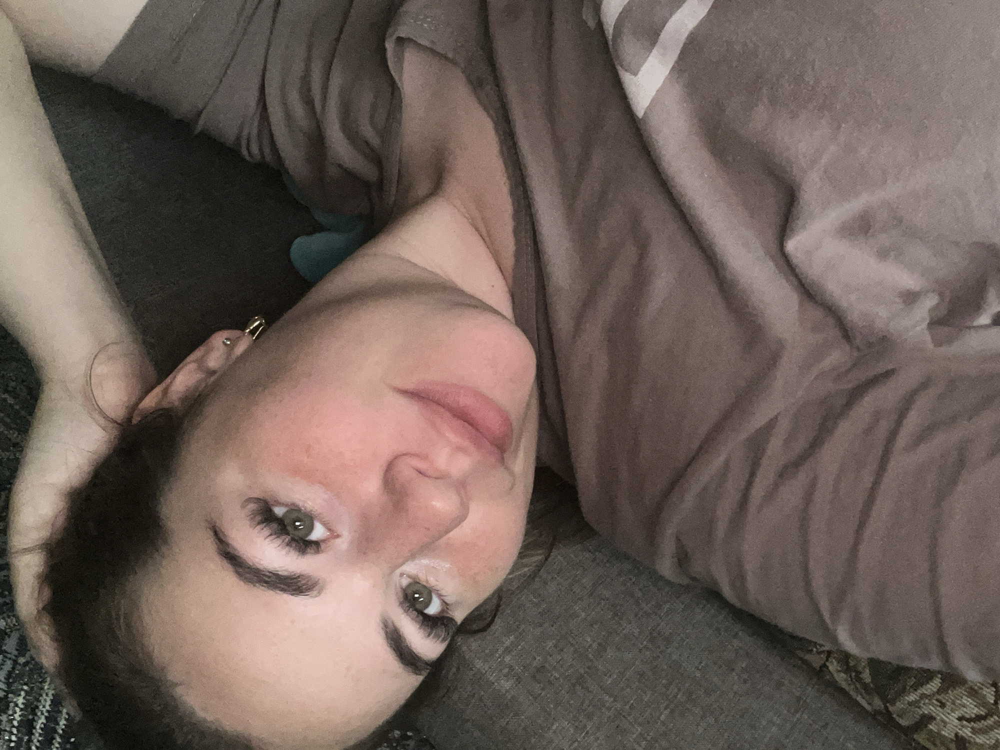 Lazy morning at home with a sleeping baby in Chaikovsky