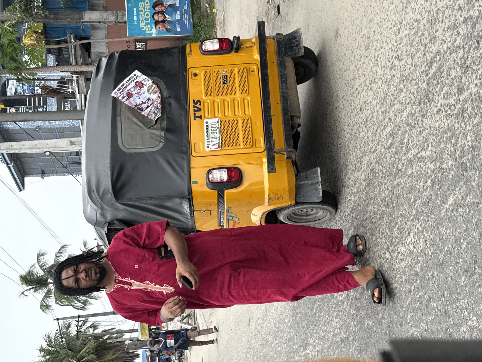 Man in red robe spotted with commercial tricycle in Ado