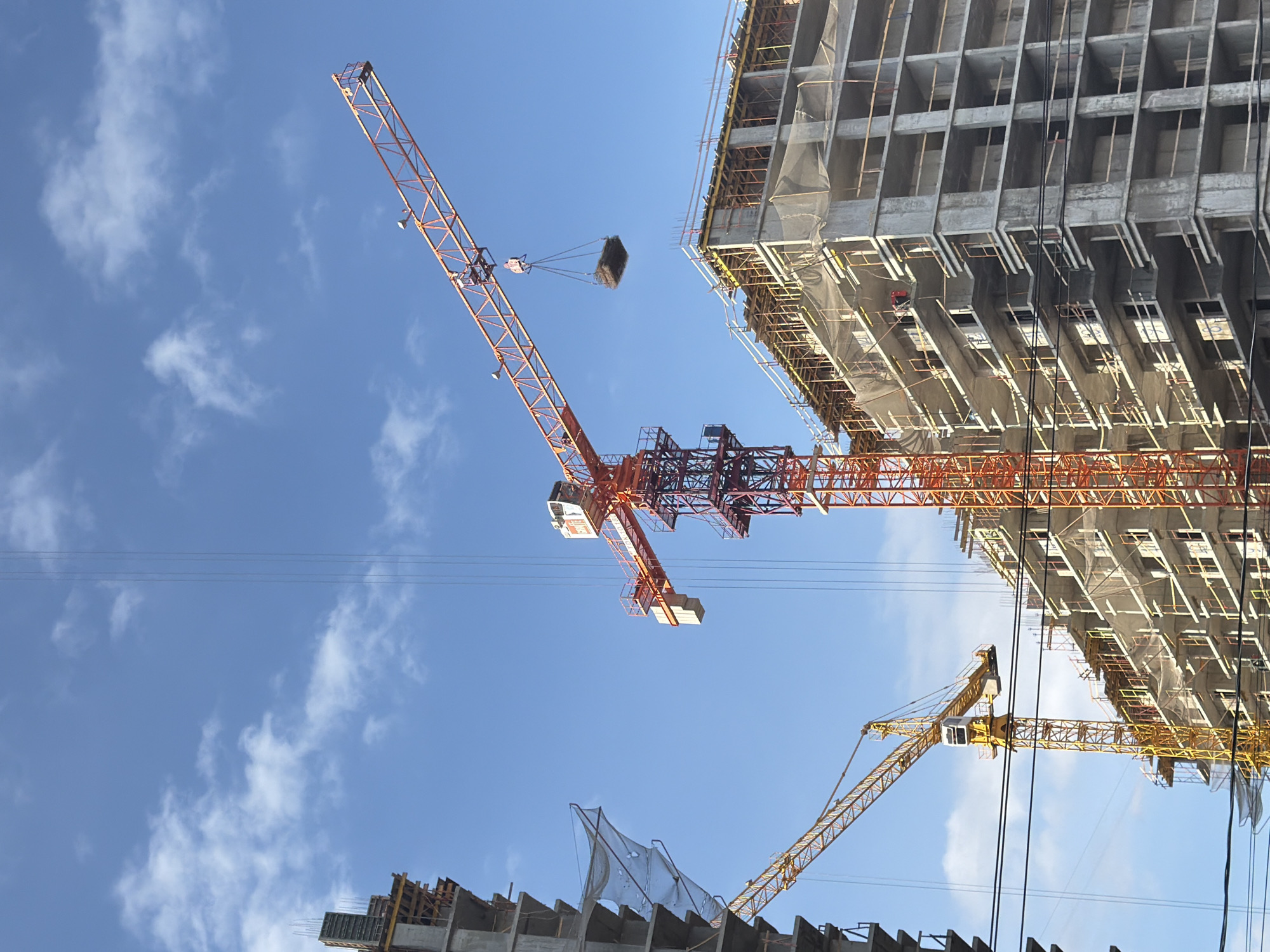 Construction cranes active at Rostov-on-Don building site