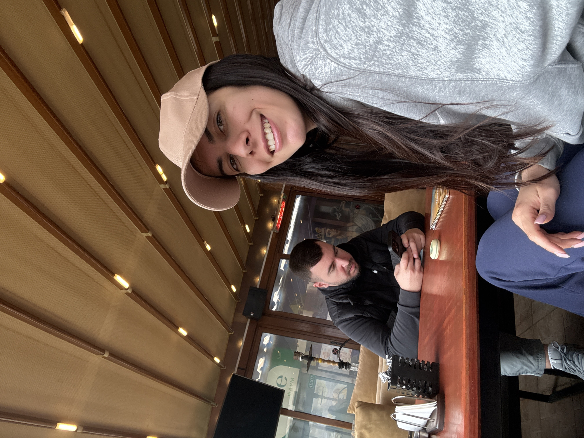 Couple enjoys hookah and drinks at Sofia restaurant