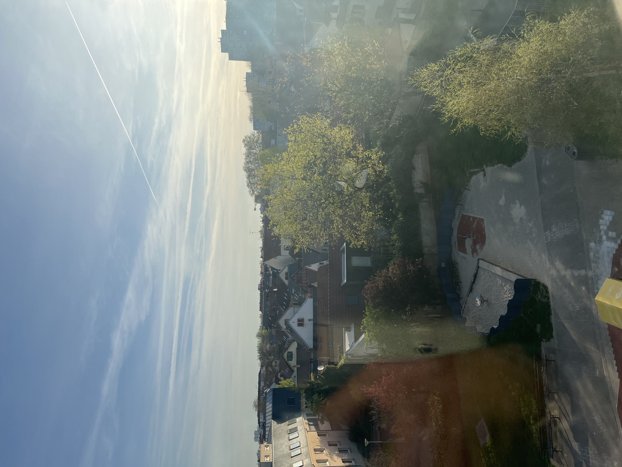 Morning window gazing captured in Schiltigheim residential area
