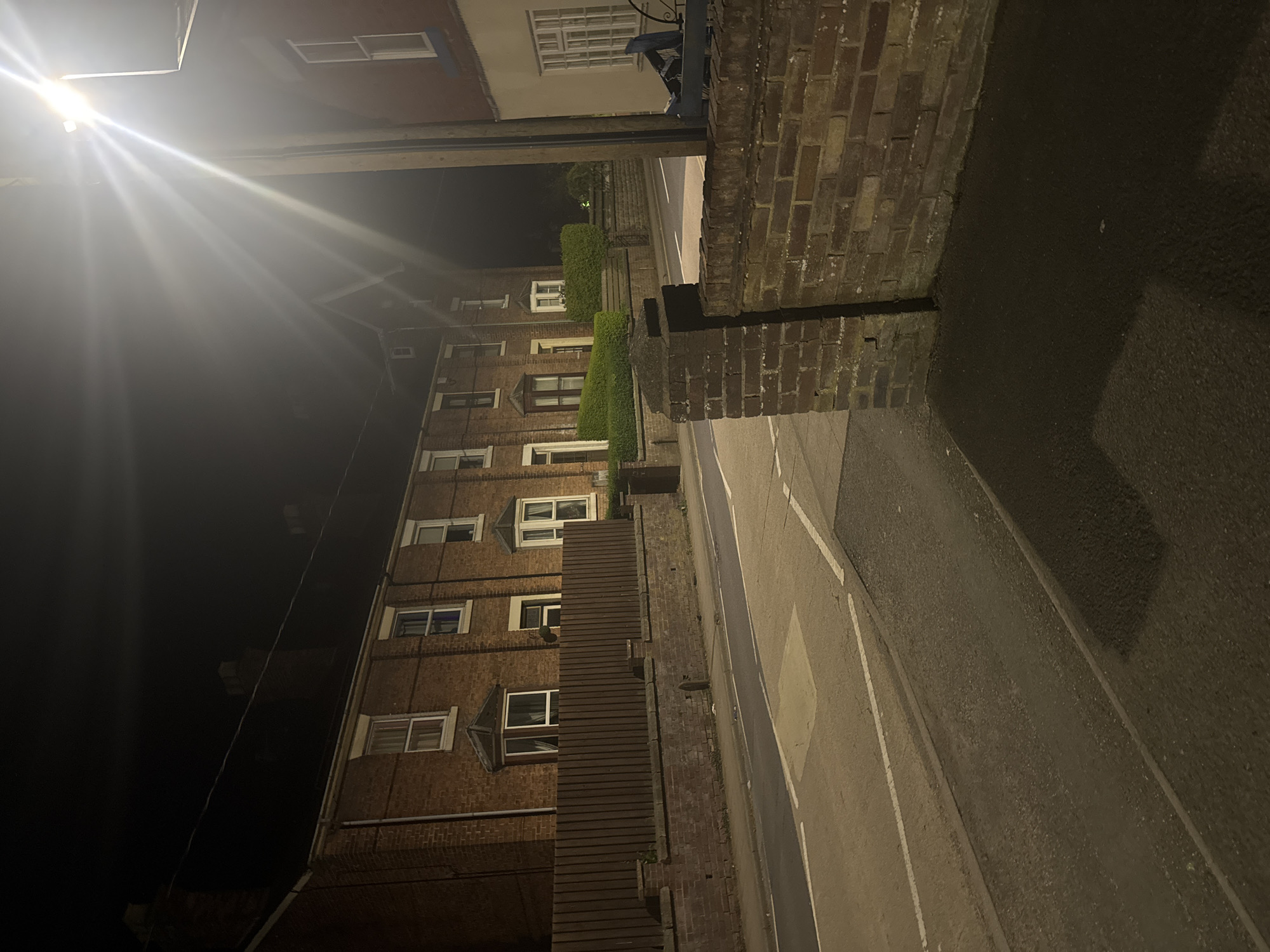 Quiet nighttime street scene documented in Welshpool