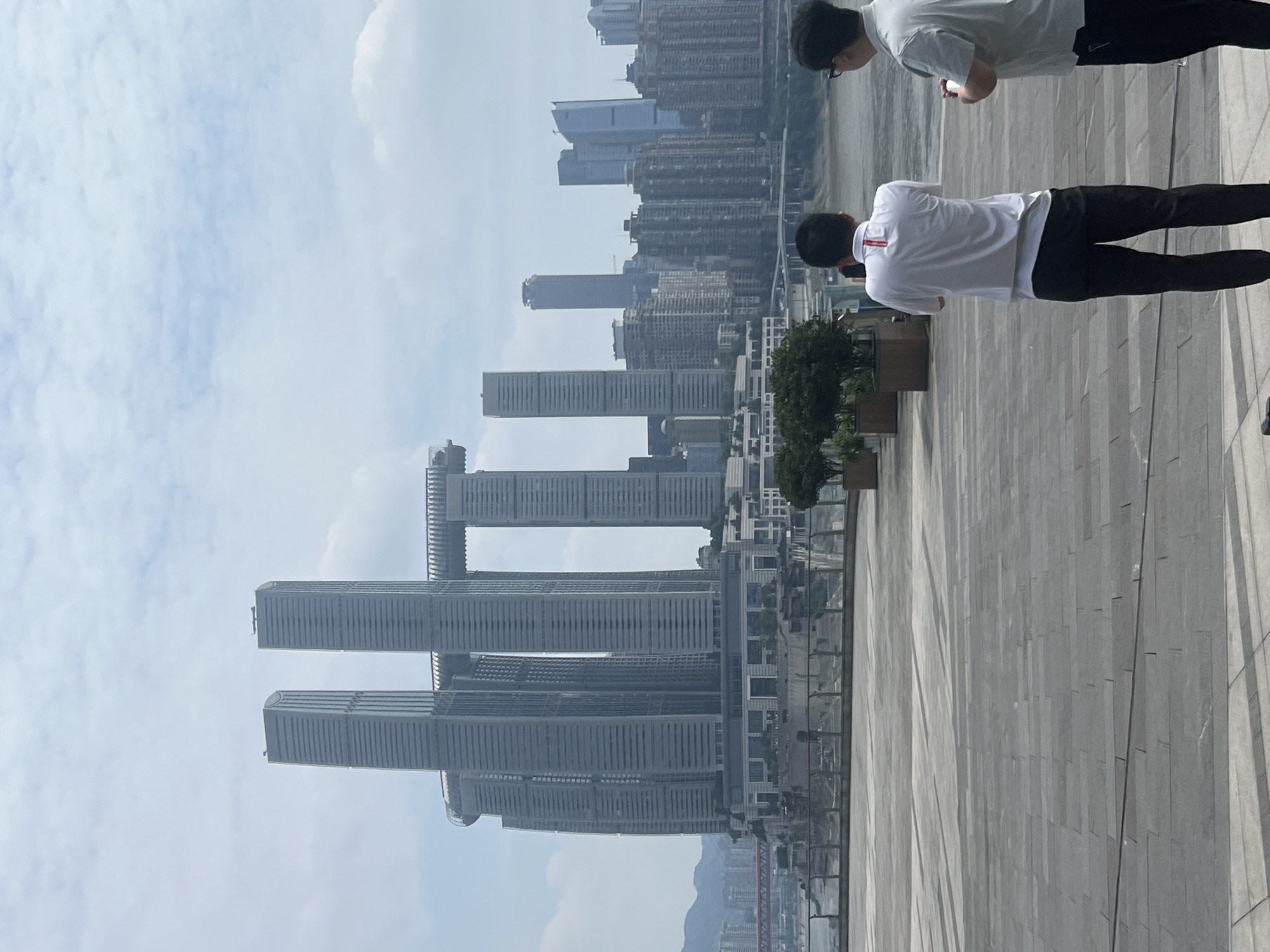 Morning sightseeing activity captured at Raffles City Chongqing complex