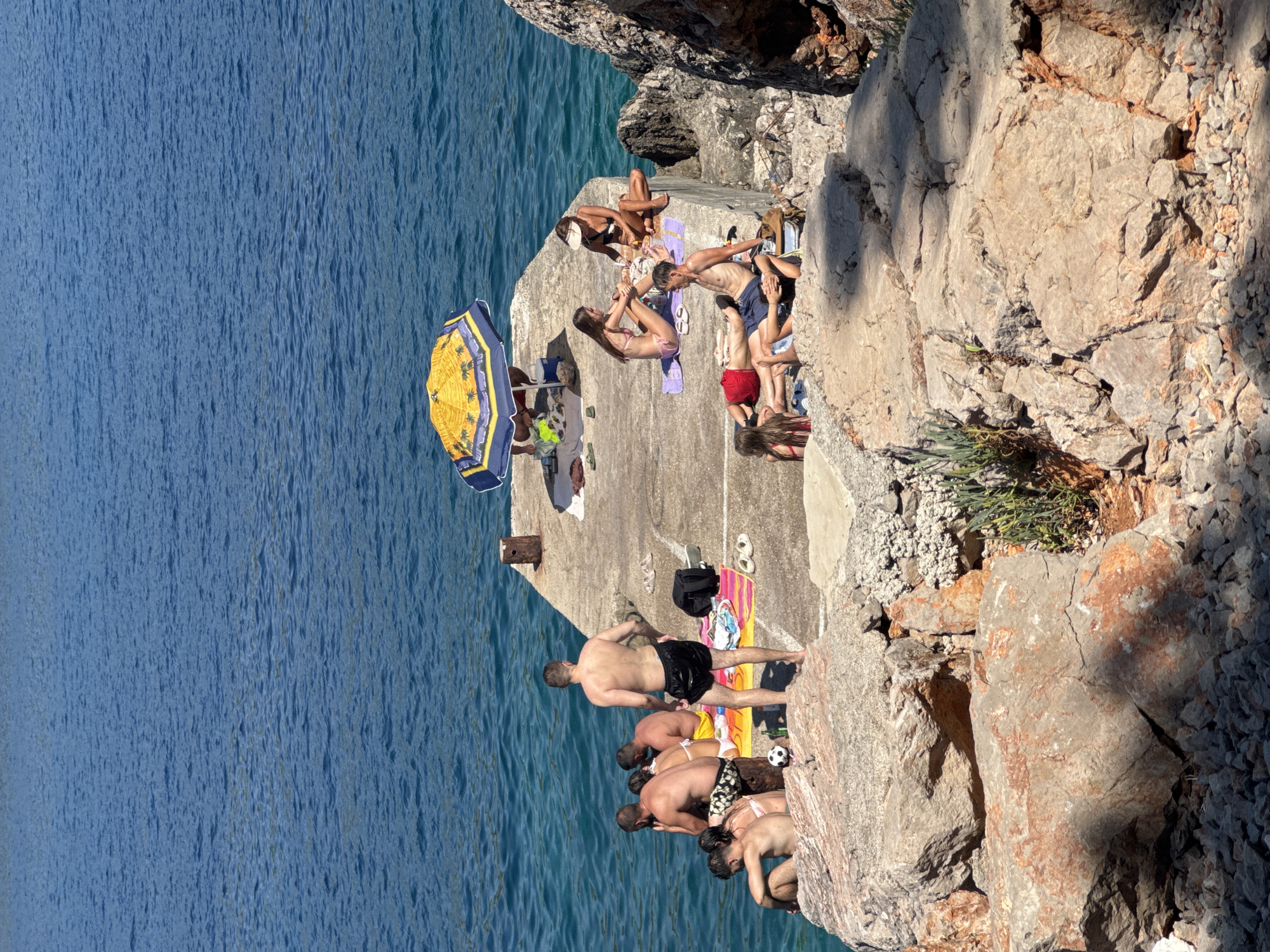 Sunny afternoon on the rocky Montenegrin coast at Dubraljevina