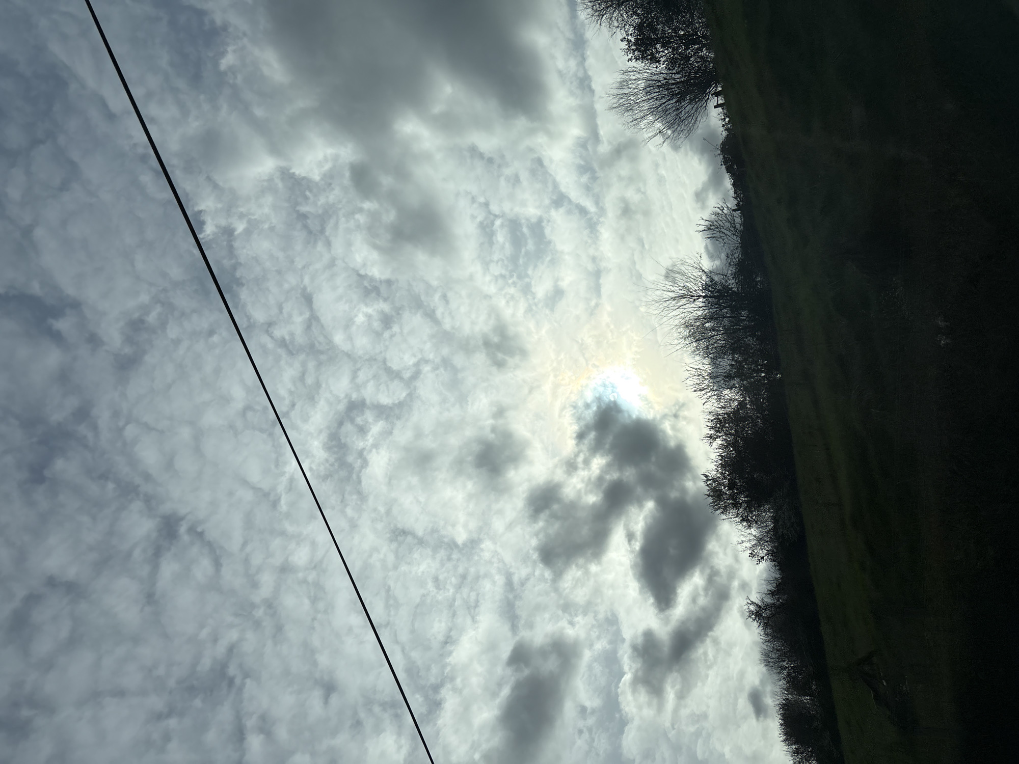 Overcast skies with sun breaking through clouds in Minsterley