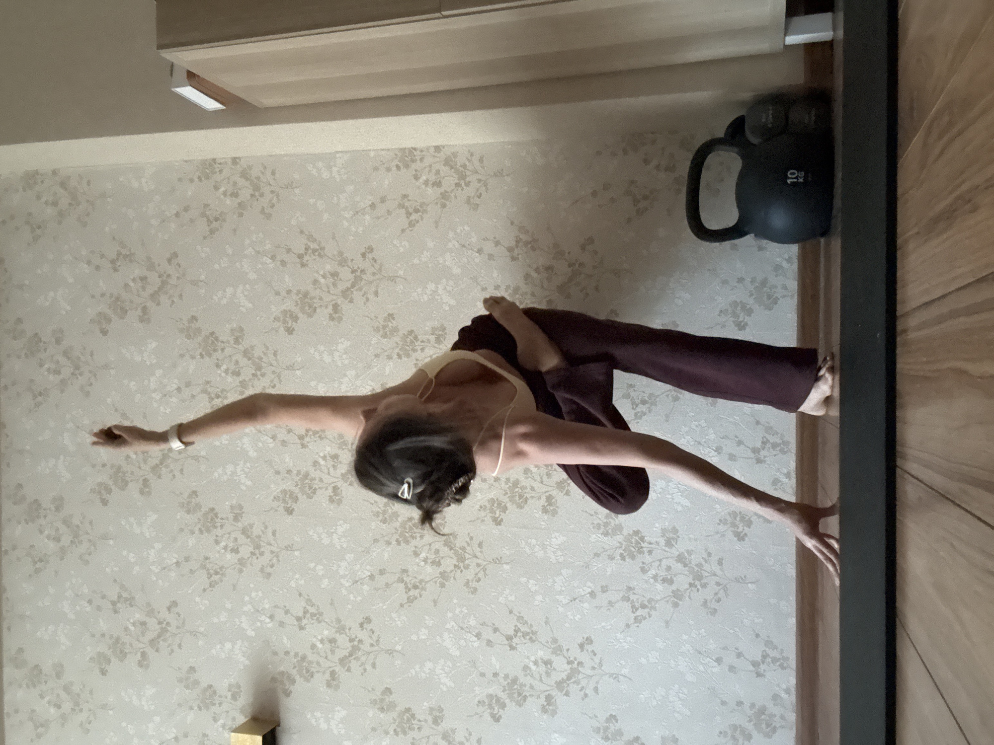 Home yoga session in Riga, Latvia