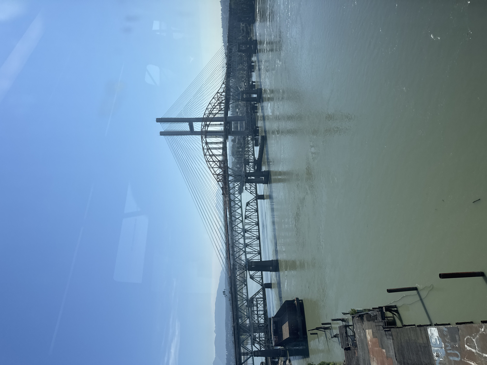 Fraser River bridges and industrial Surrey from two angles