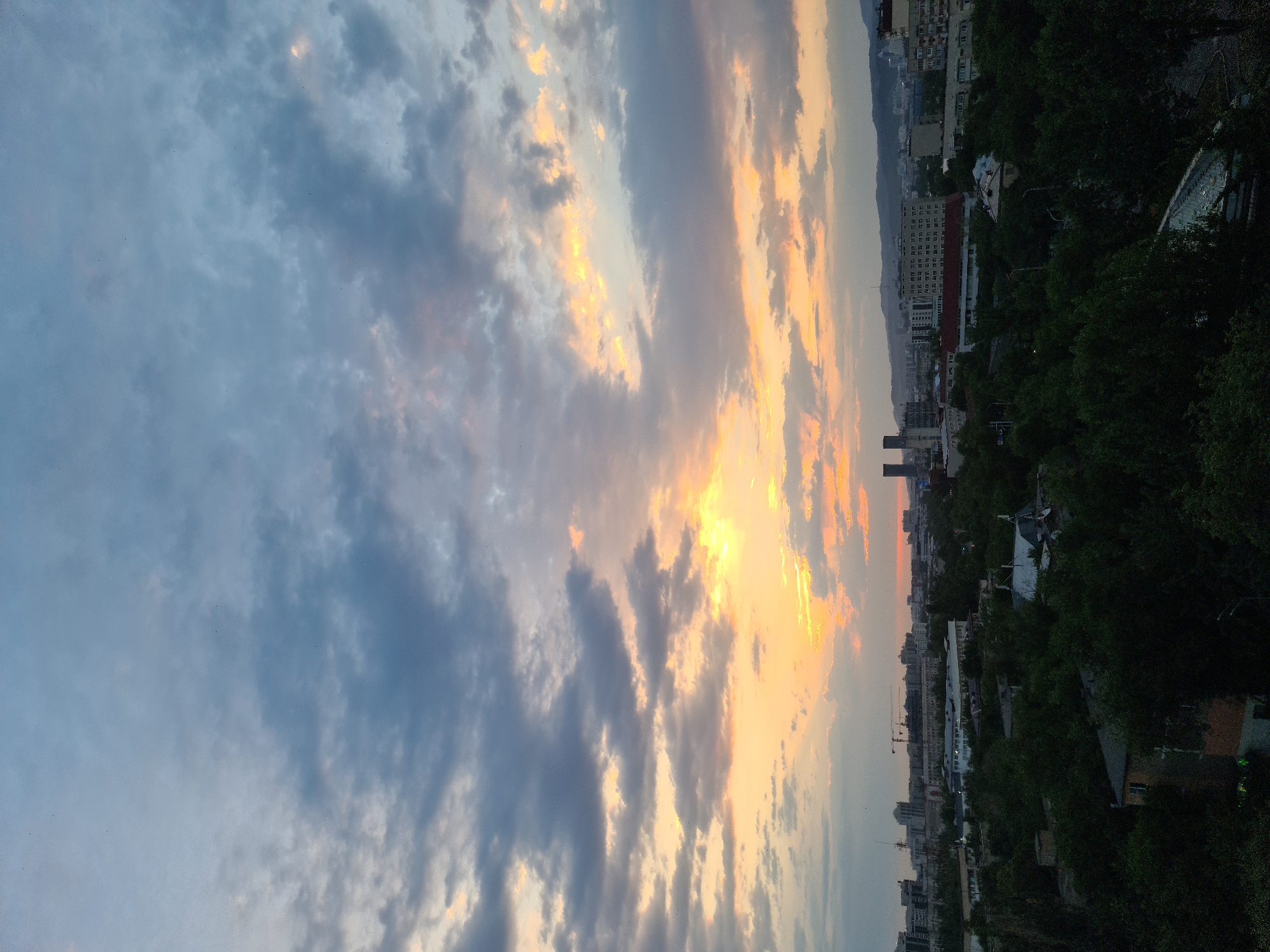 Almaty sunset to nightfall, mosque and skyline in frame