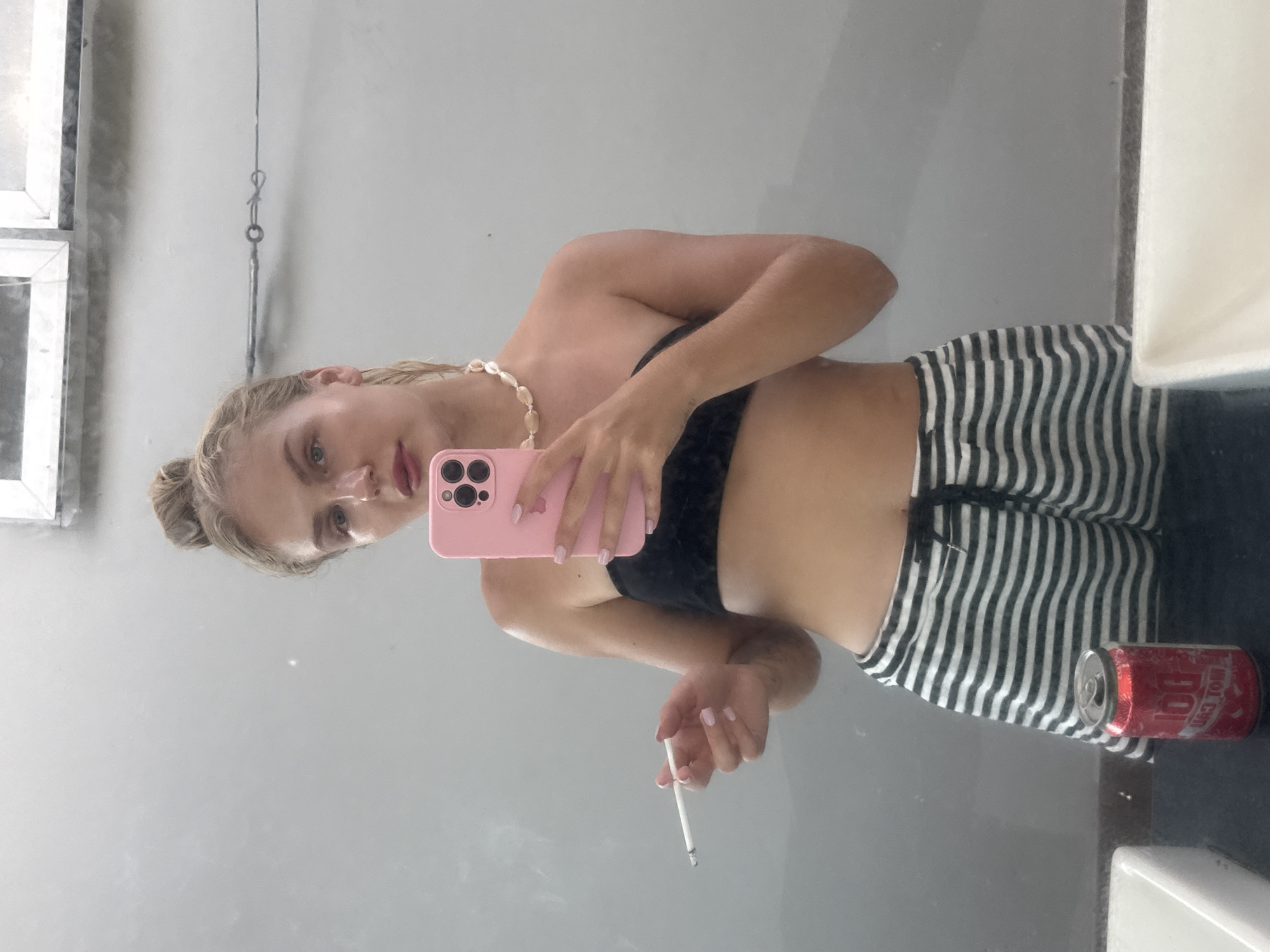 Mirror selfie in beach attire, Van Hung, Vietnam