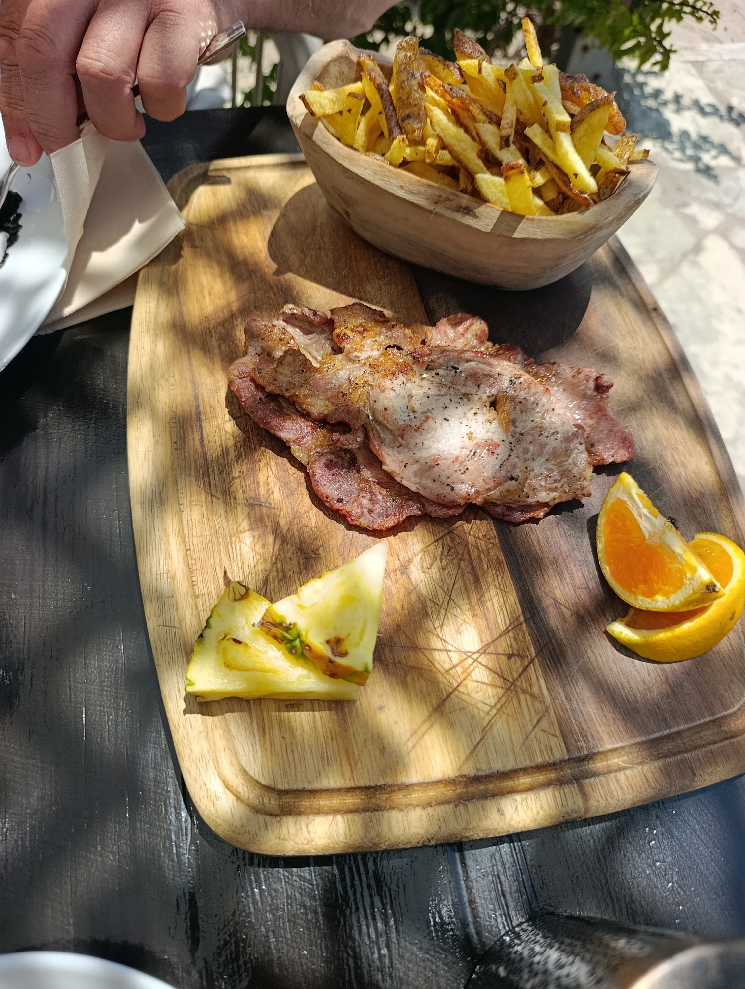 Seafood lunch at a beachside spot in Sines, Portugal