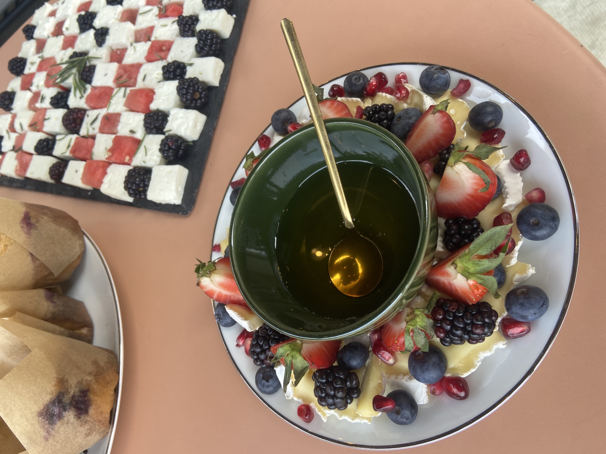 Casual food spread documented on London tables