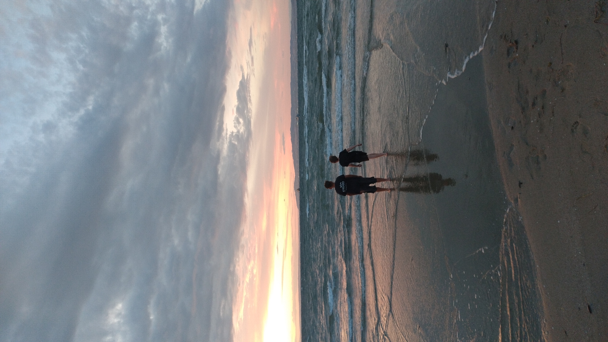 Sunset beach scenes documented along Greek coast near Thessaloniki