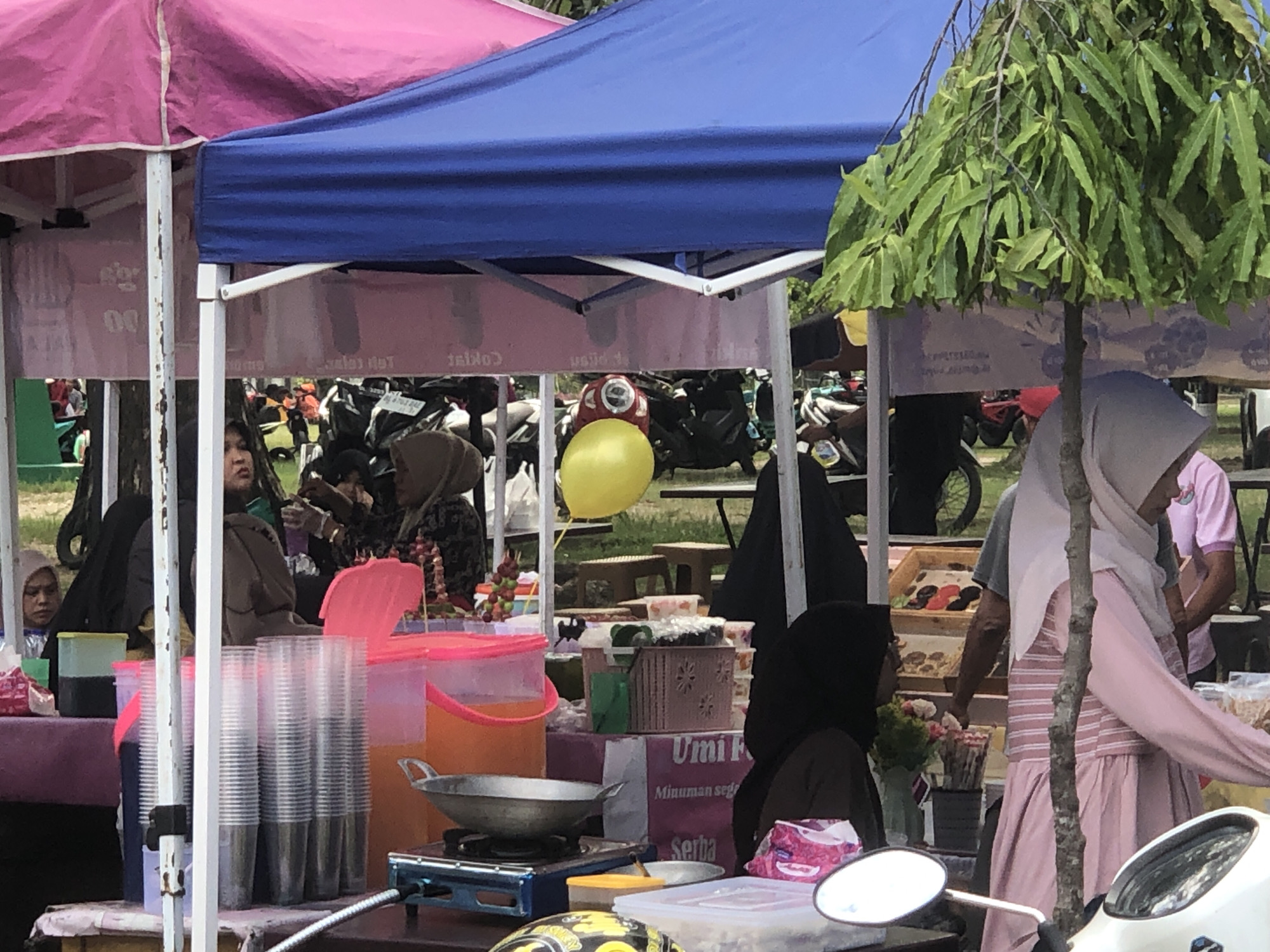 Night market activity recorded in Lhokseumawe, Indonesia