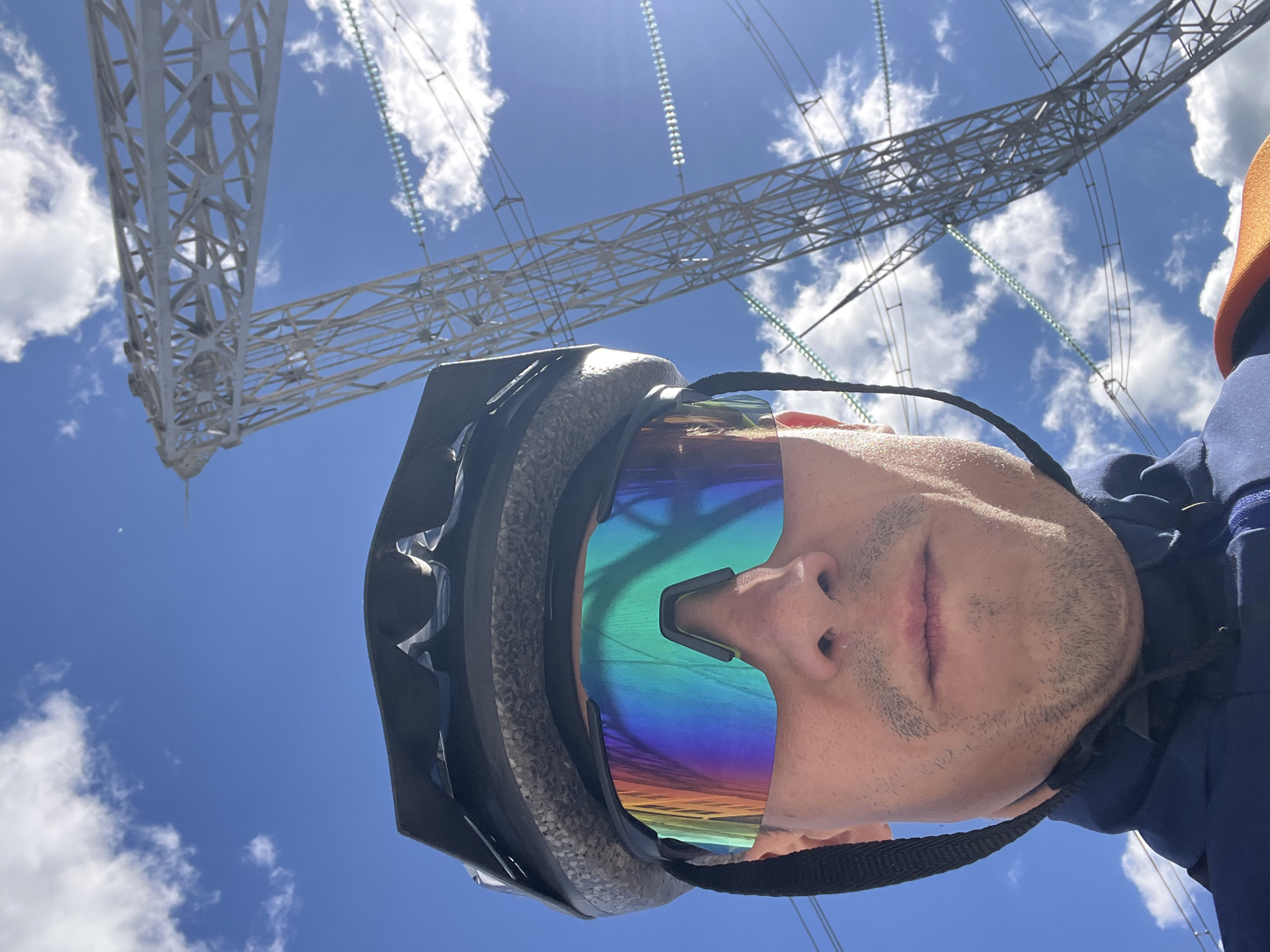 Person documents power lines and skies in Chaikovsky